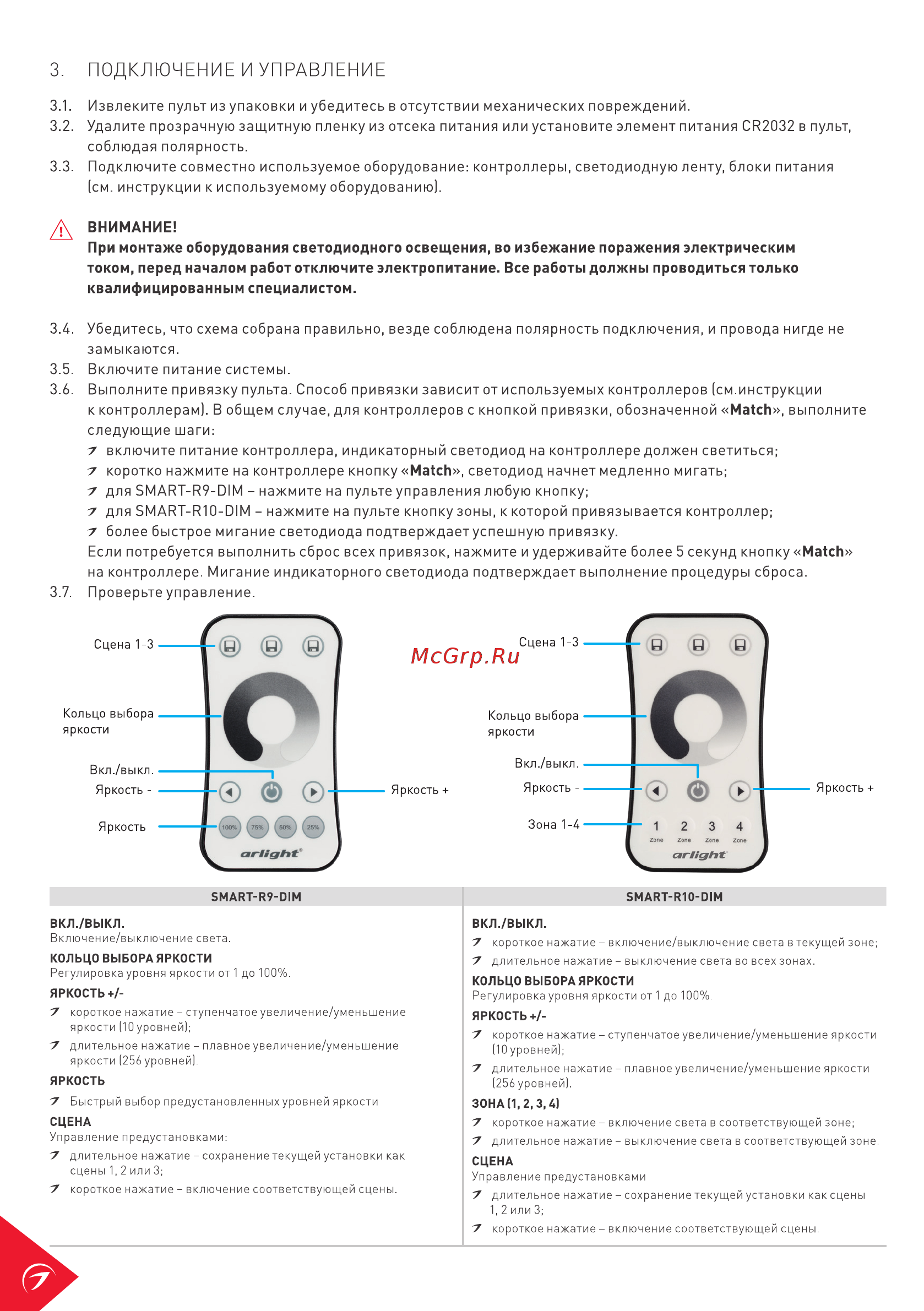 Arlight SMART-R10-DIM [2/3] Подключение и управление