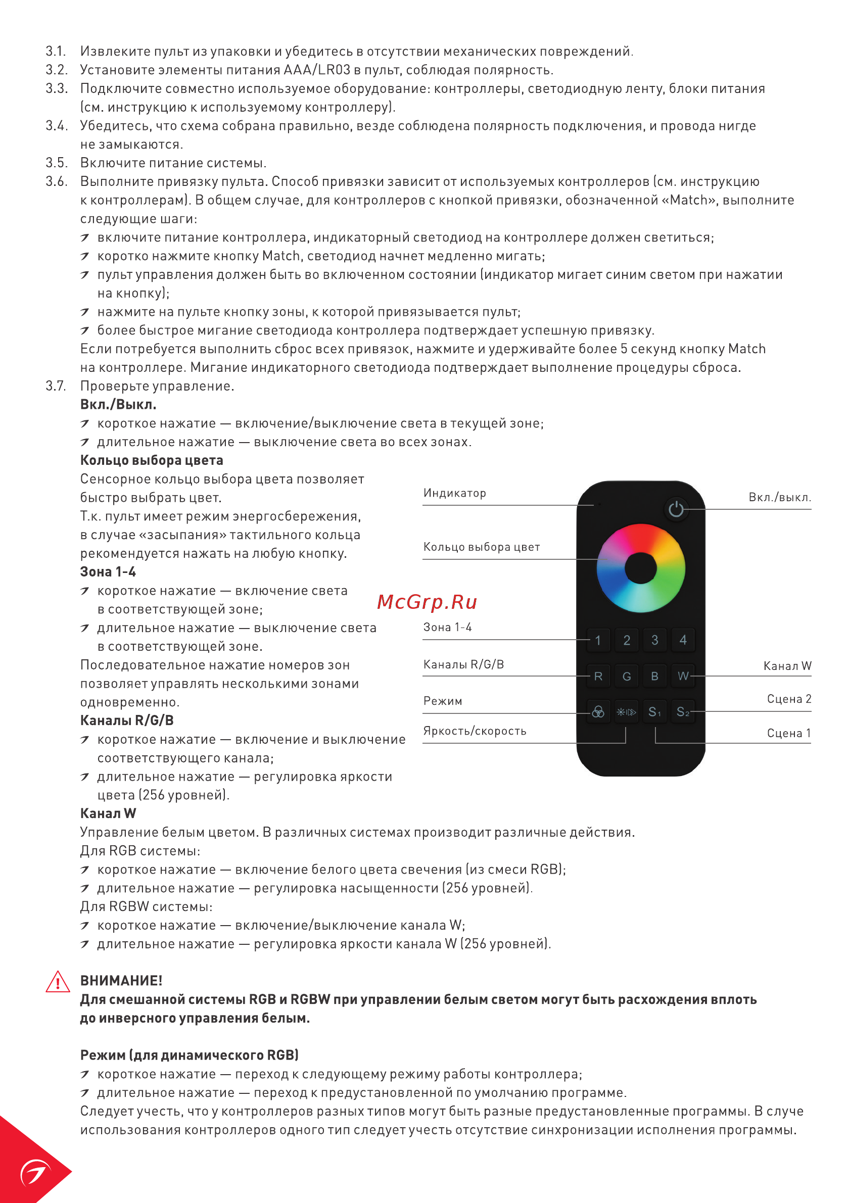 Arlight SMART-R25-RGBW Инструкция по эксплуатации онлайн [2/3] 418305
