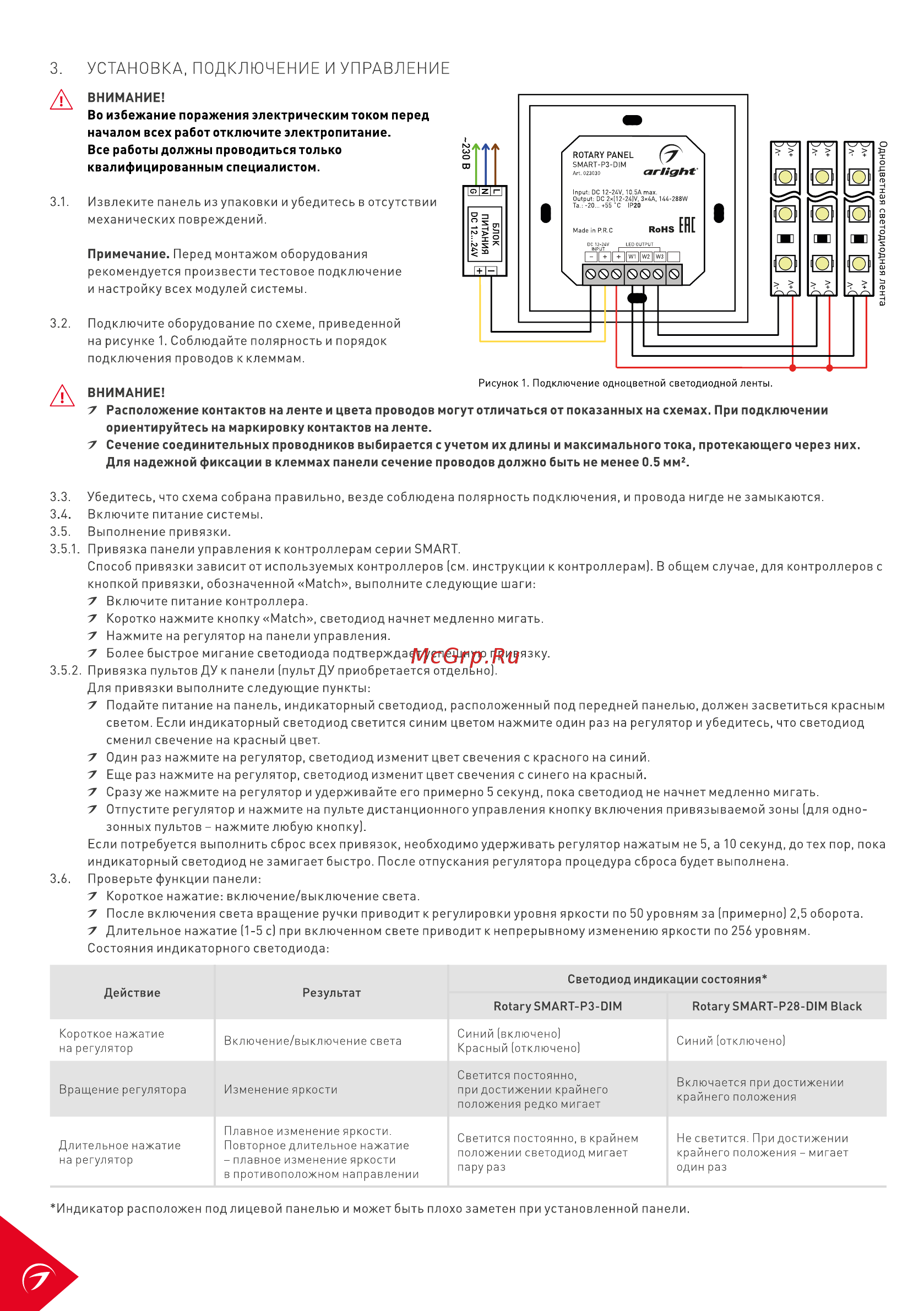 Arlight Rotary SMART-P28-DIM Black [2/3] Установка подключение и управление