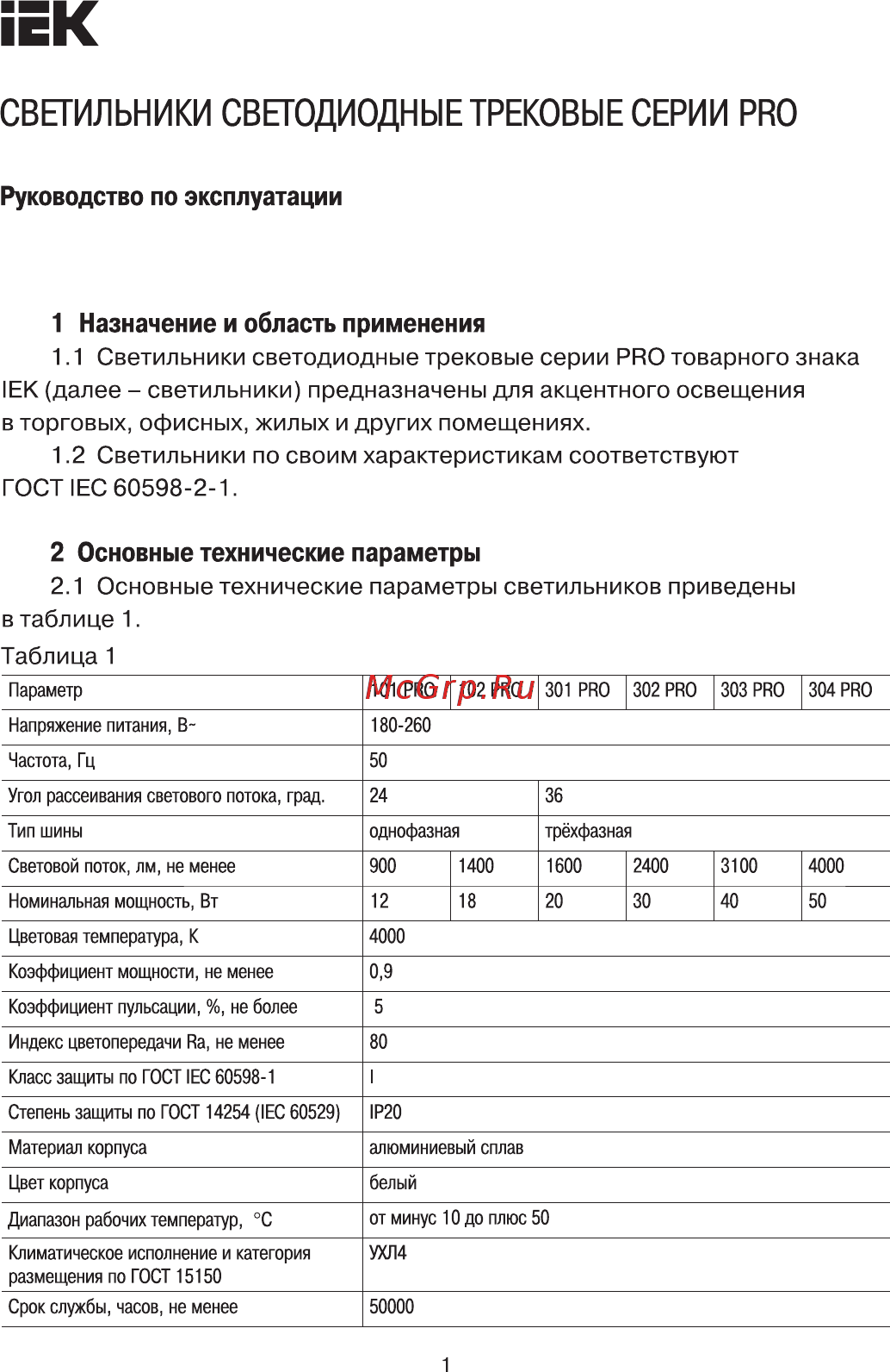 Iek 102 PRO 18Вт 4000K однофазный 24град белый LDSK-0-102-18-4000-K01 Руководство По Эксплуатации онлайн