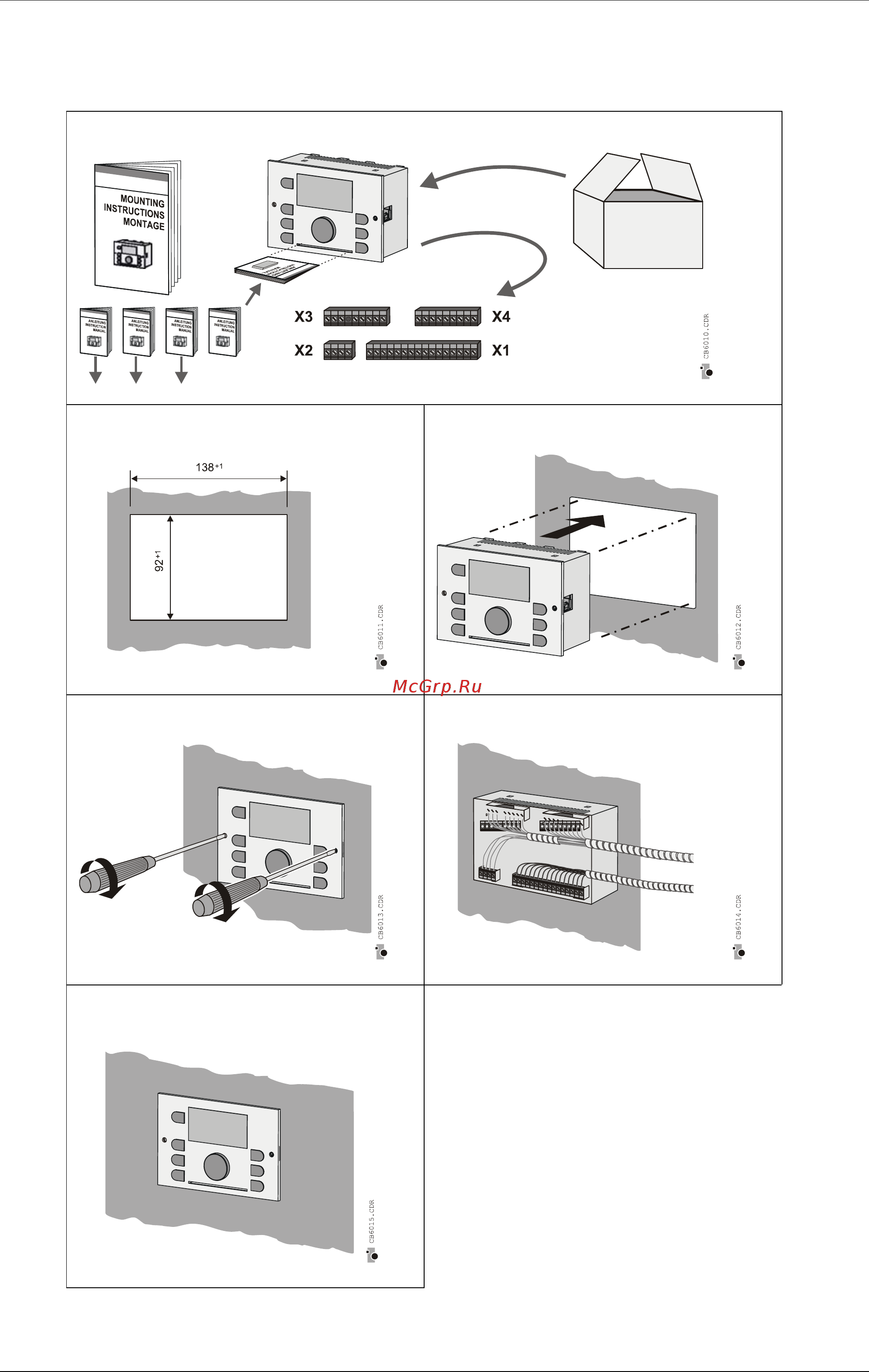 Honeywell SDC 3-40N [7/42] Установка контроллера на дверце щита управления