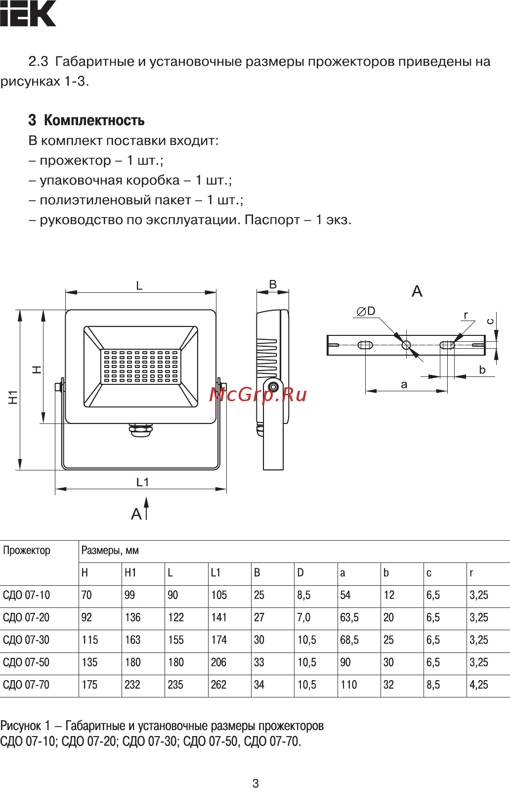 Iek СДО 07-30Д с датчиком движения IP44 серый LPDO702-30-K03 [3/9] В комплект поставки входит прожектор 1 шт упаковочная коробка 1 шт полиэтиленовый пакет 1 шт руководство по эксплуатации паспорт 1 экз