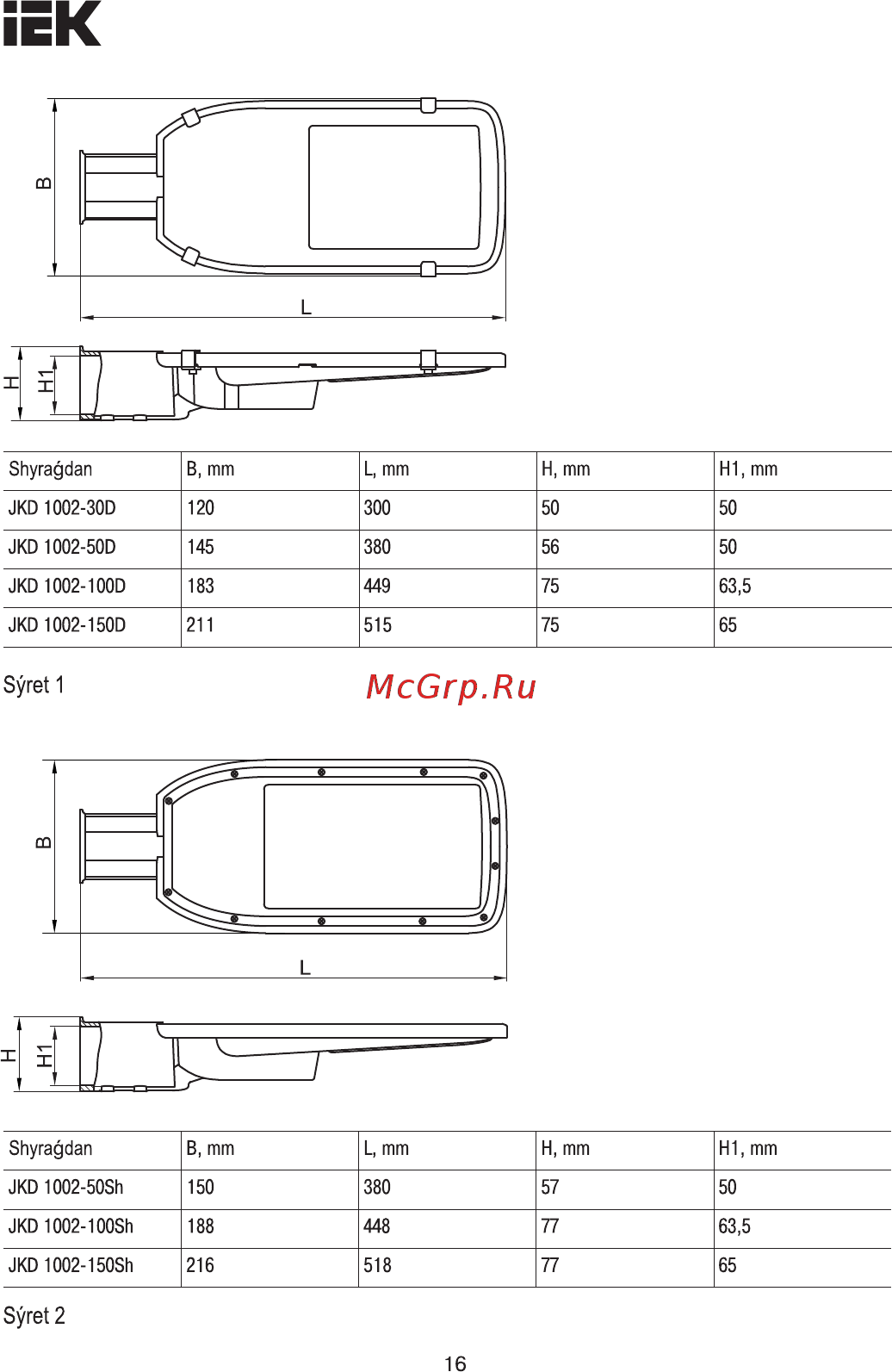 Iek ДКУ 1002-50Д 5000К IP65 серый LDKU0-1002-050-5000-K03 [16/27] Страница 16