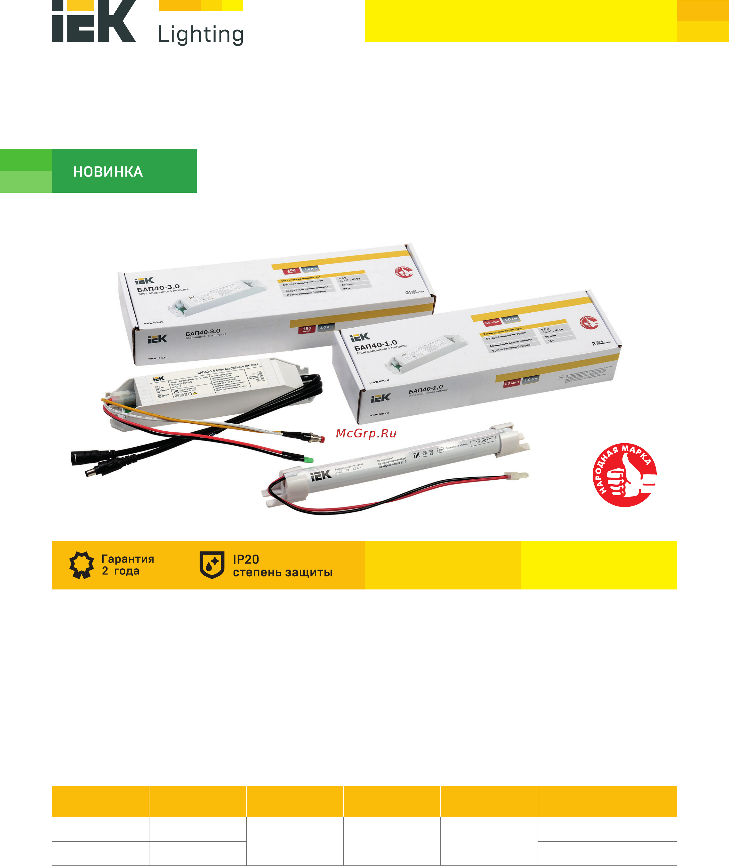 Iek БАП40-3,0 для LED LLVPOD-EPK-40-3H Листовка онлайн