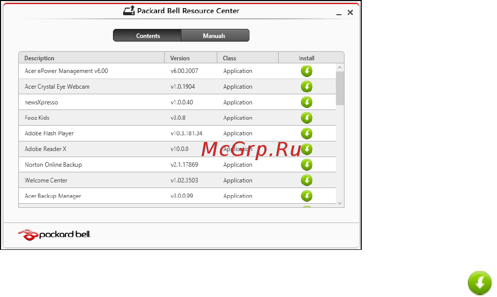 Packard Bell EasyNote ENLV44HC-B964G50Mnws Руководство пользователя онлайн [1053/2812] 39386