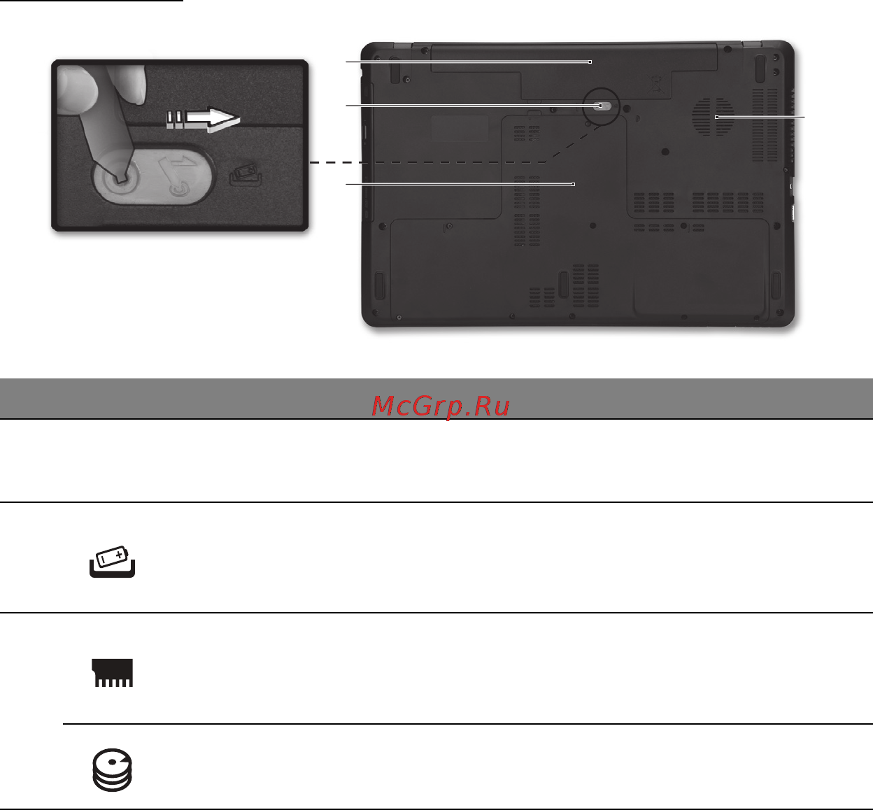 Packard Bell EasyNote ENLV44HC-B964G50Mnws [1366/2812] Вид снизу