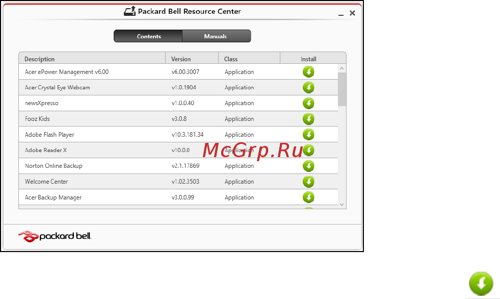 Packard Bell EasyNote ENLV44HC-B964G50Mnws Руководство пользователя онлайн [1542/2812] 39386
