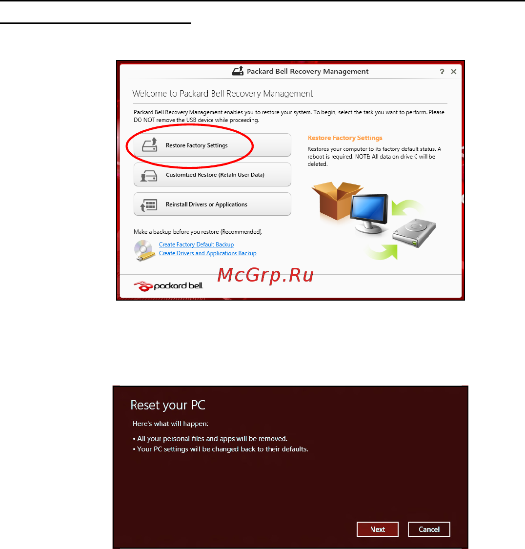 Packard Bell EasyNote ENLV44HC-B964G50Mnws Руководство пользователя онлайн [2029/2812] 39386
