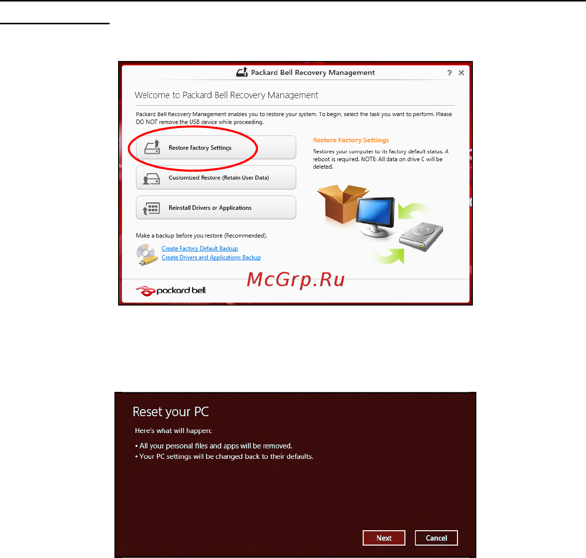 Packard Bell EasyNote ENLV44HC-B964G50Mnws Руководство пользователя онлайн [2156/2812] 39386