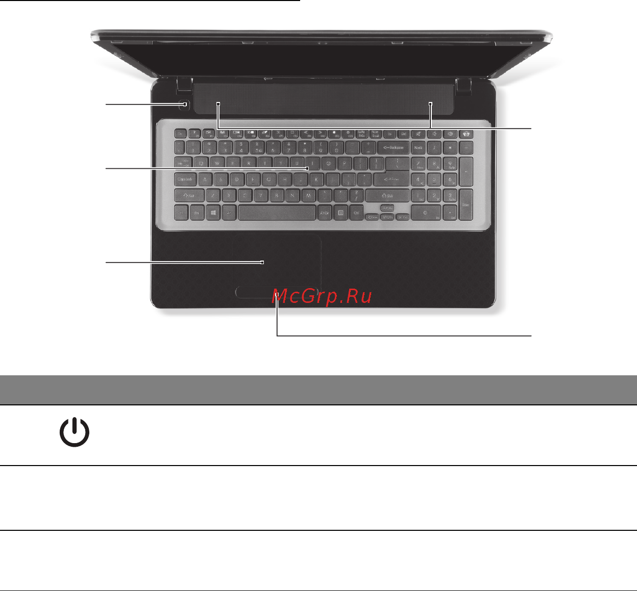 Packard Bell EasyNote ENLV44HC-B964G50Mnws [2348/2812] Üstten görünüş klavye