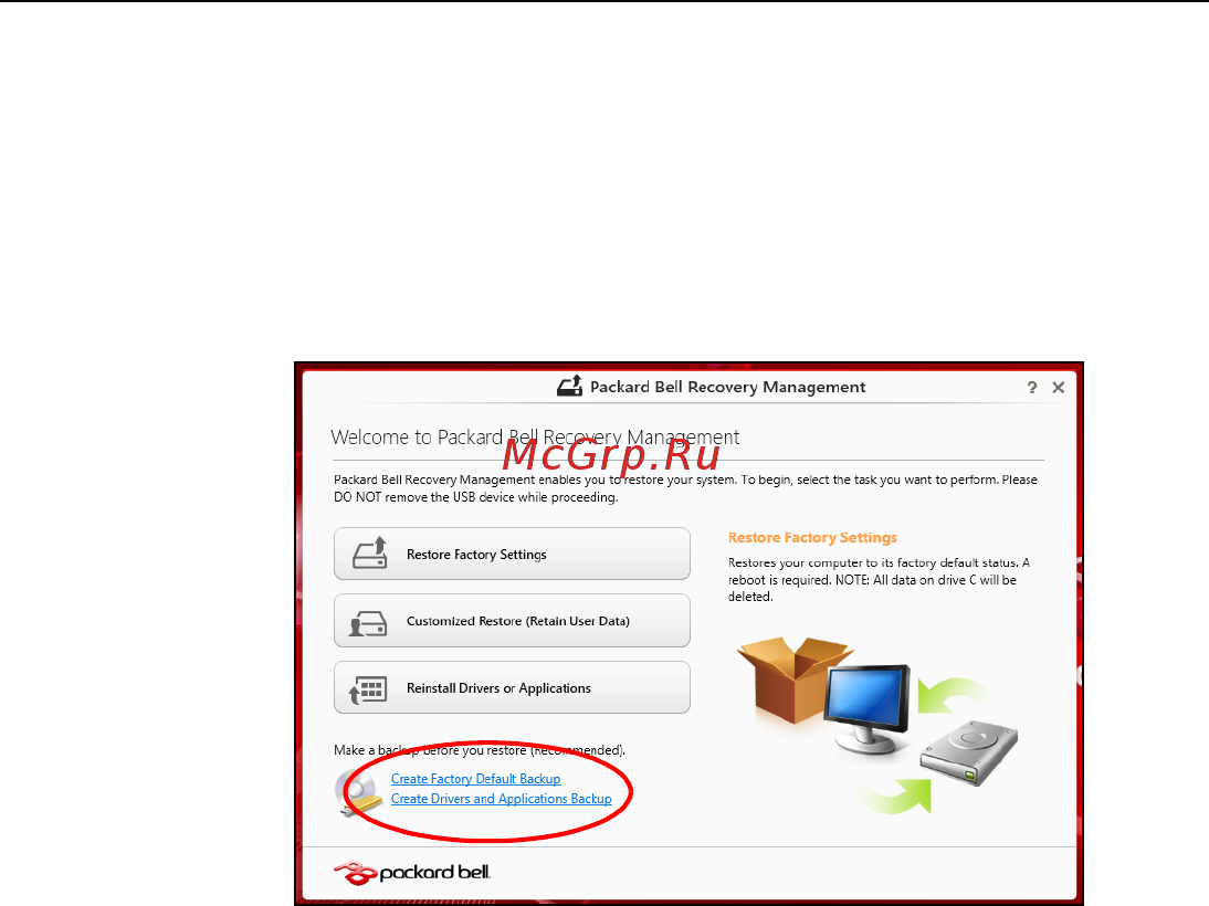 Packard Bell EasyNote ENLV44HC-B964G50Mnws [2515/2812] Draiverite ja rakenduste varukoopia loomine