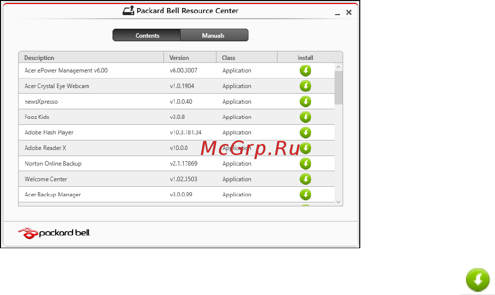 Packard Bell EasyNote ENLV44HC-B964G50Mnws Руководство пользователя онлайн [2520/2812] 39386