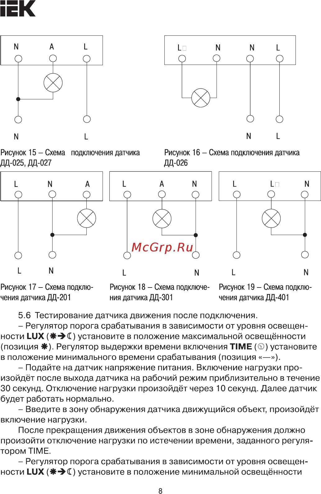Iek ДД-201 1200Вт 360град 6м IP20 белый LDD11-201-1200-001 [8/10] Страница 8