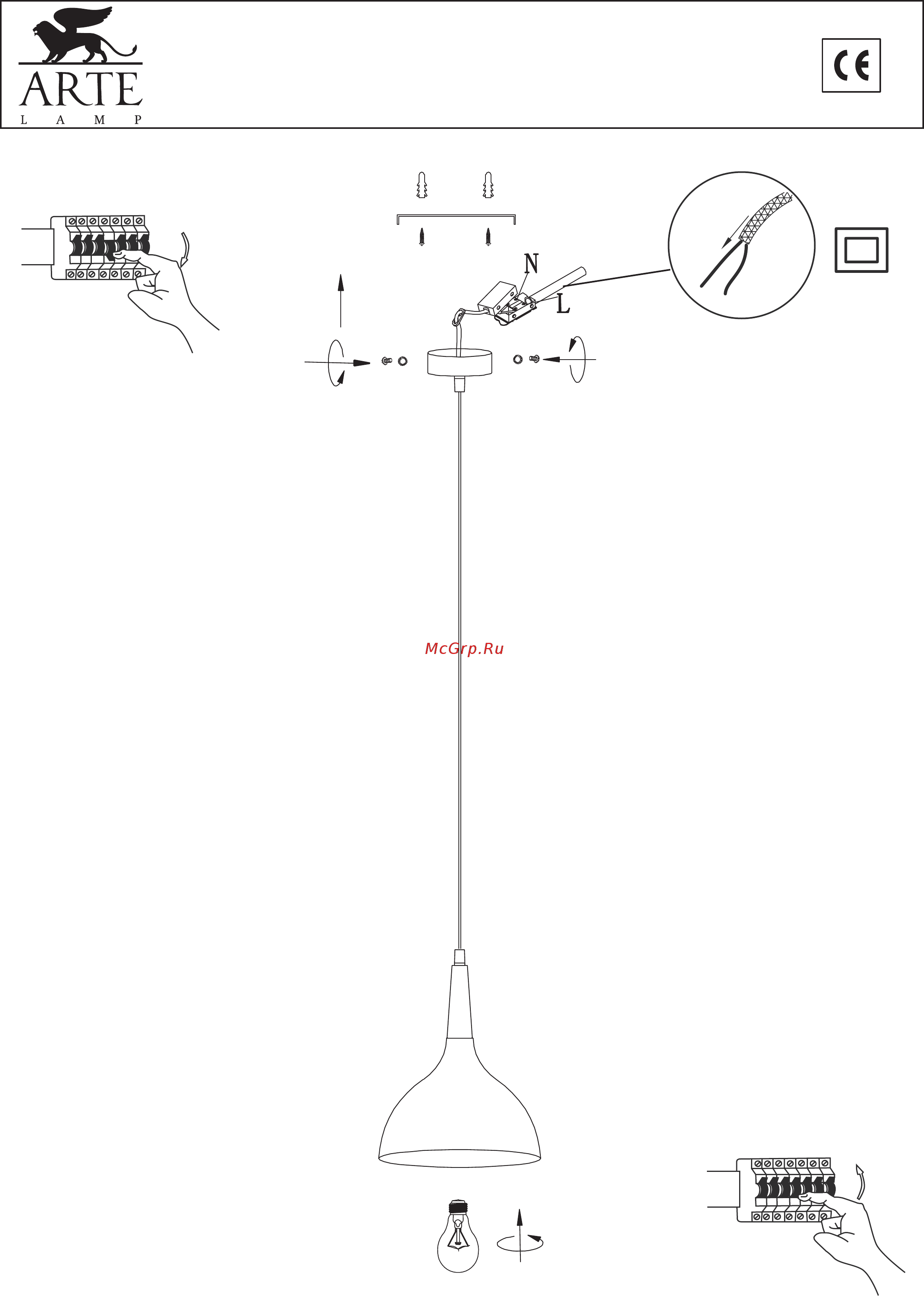 Arte Lamp Helmet A9077SP-1AB Инструкция по сборке онлайн