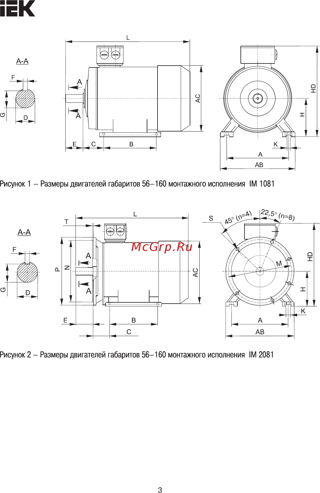Iek АИС 63C4 380В 0,25кВт 1500об/мин 1081 DRIVE AIS063-C4-000-3-1510 [3/9] Страница 3