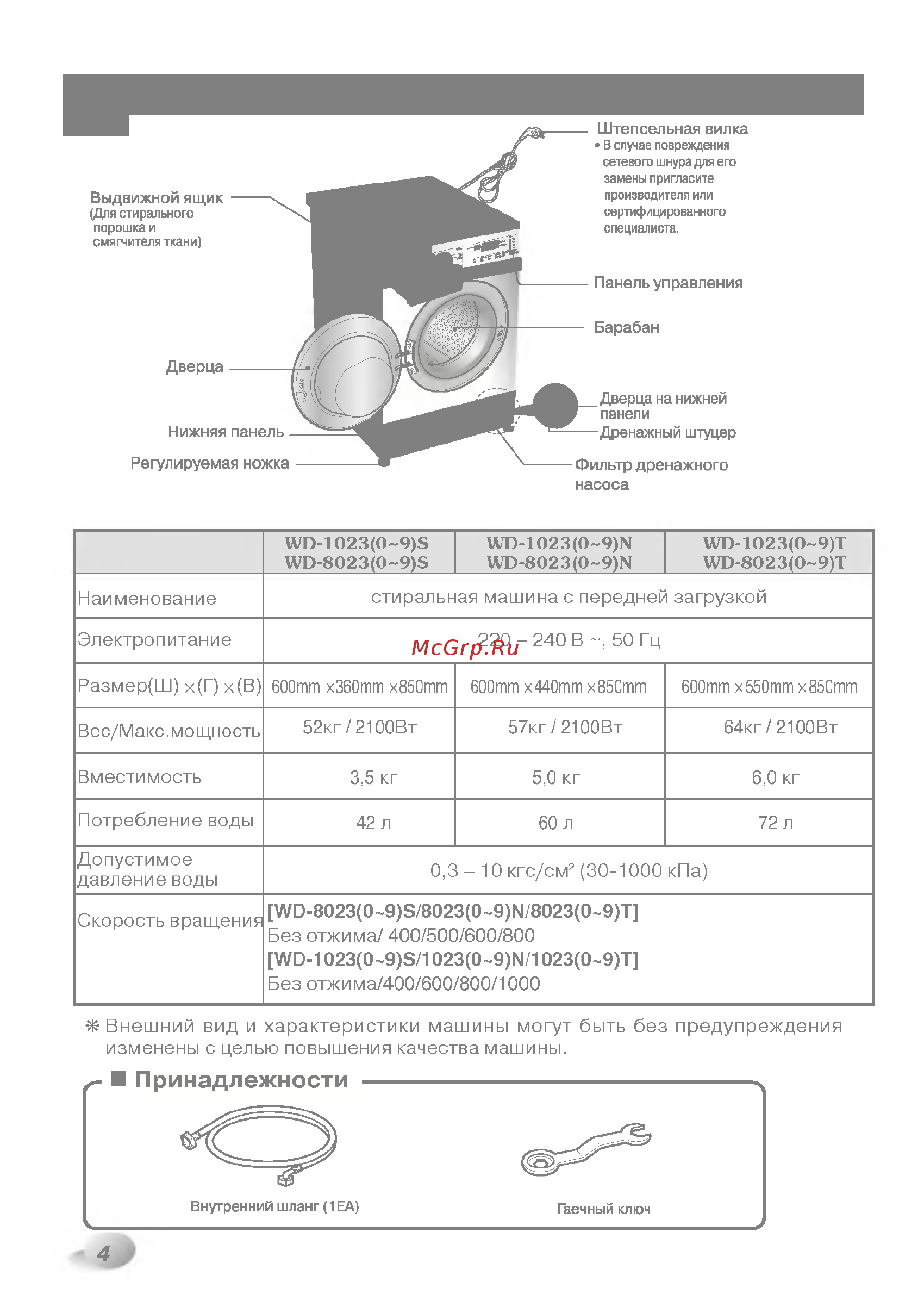 LG WD-80235N [5/28] С к о р о с т ь