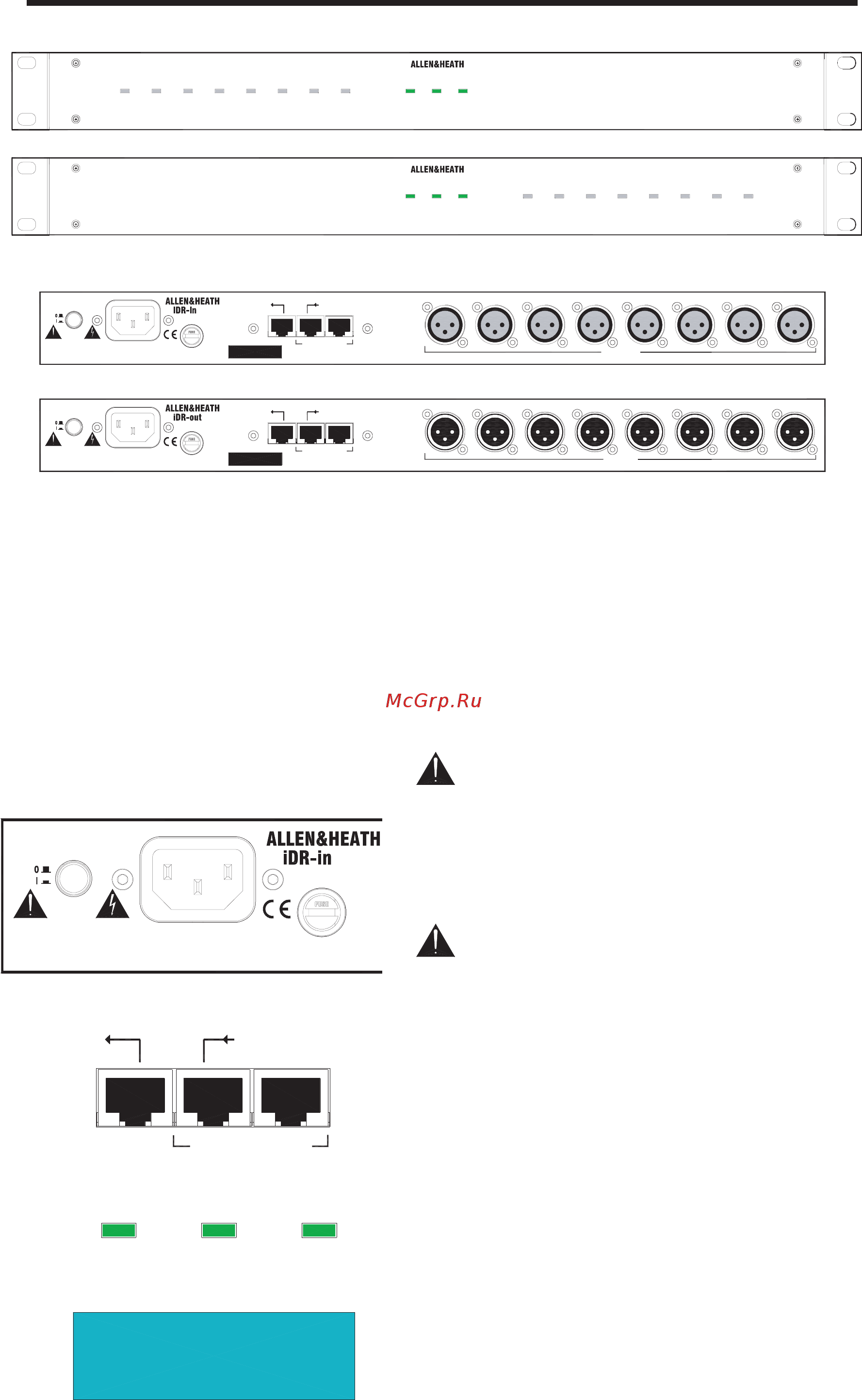 Allen&Heath IDR-8 [30/47] Подключение модулей расширения idr in и idr out