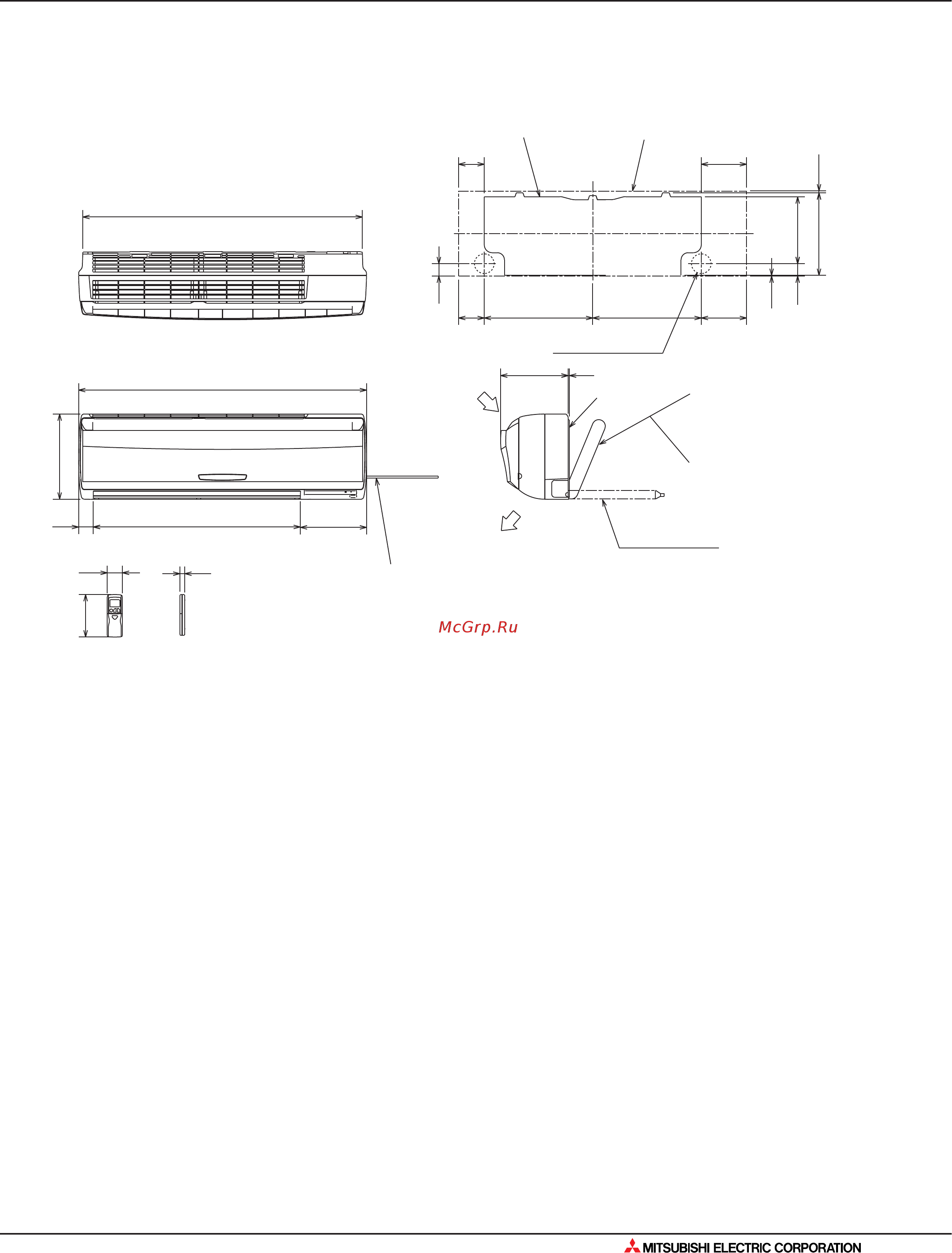 Mitsubishi Electric MLZ-KA50VA [11/562] Размеры