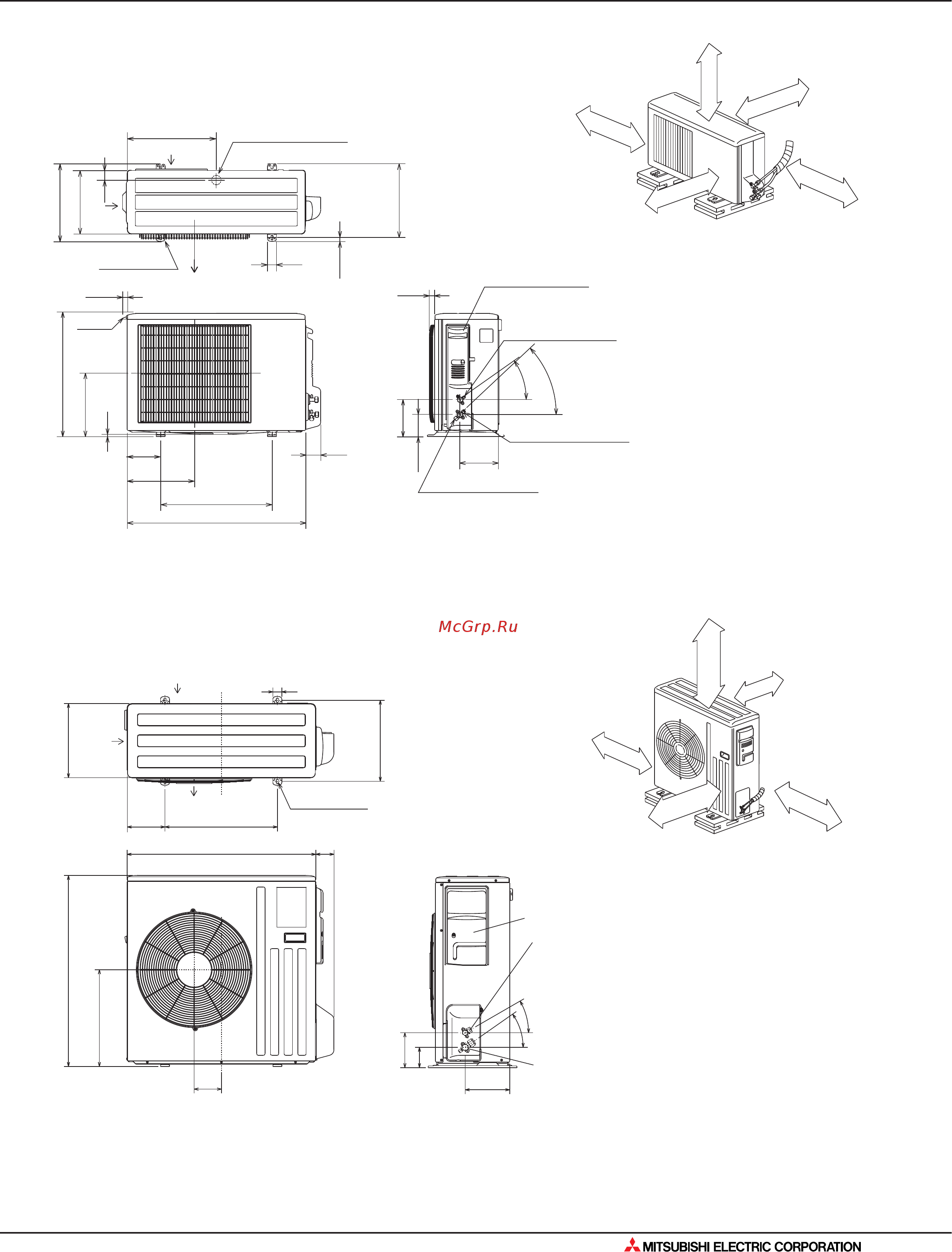 Mitsubishi Electric SLZ-KA25VA [127/562] Размеры
