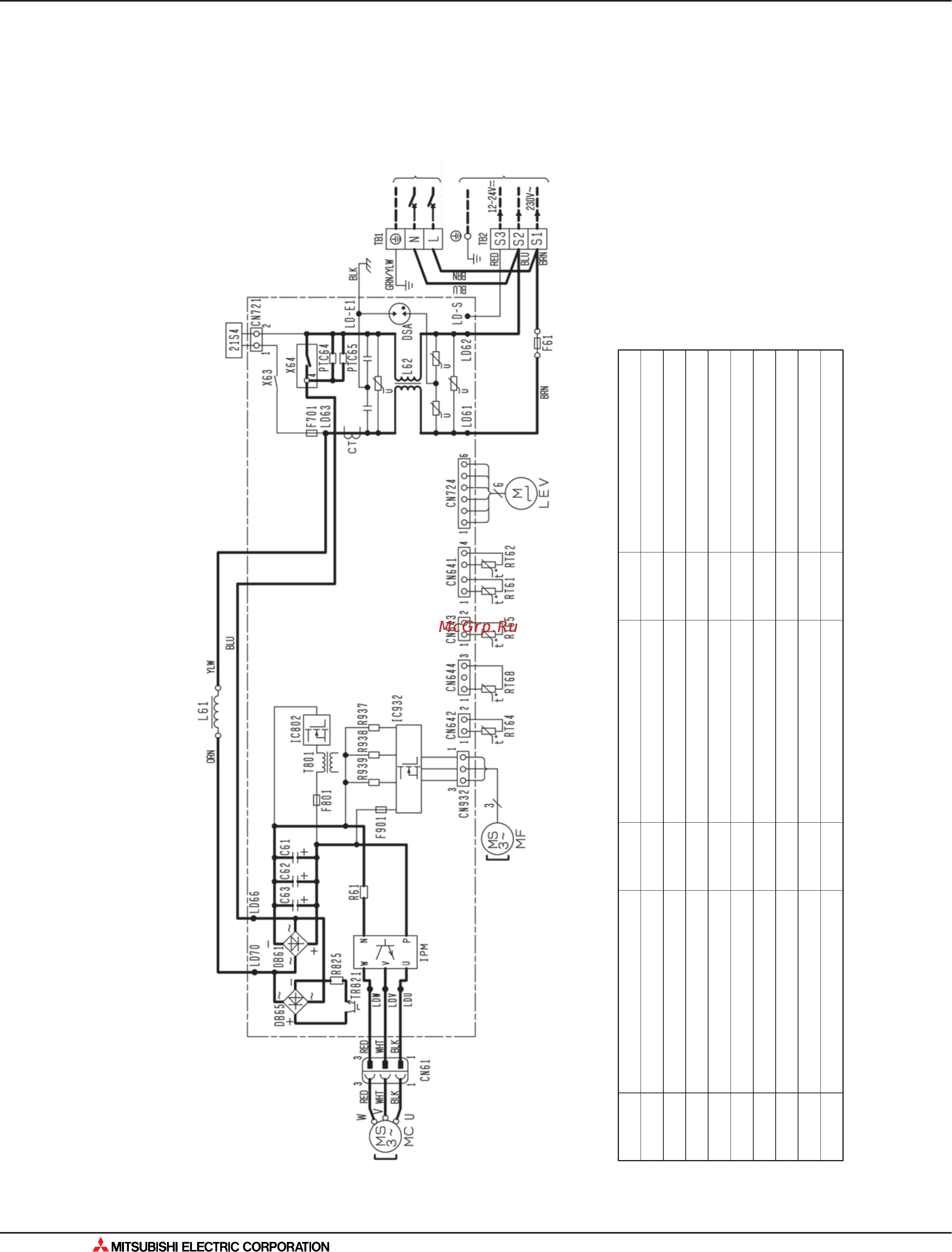 Mitsubishi Electric MXZ-4A80VA [128/562] Электрическая схема