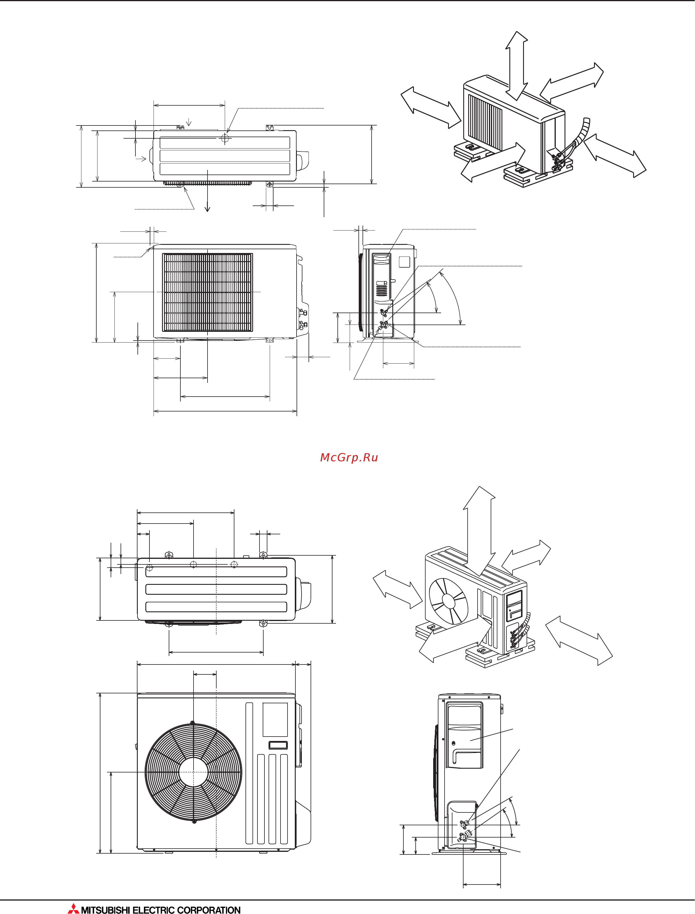 Mitsubishi Electric MUH-GE50VB [312/562] Размеры