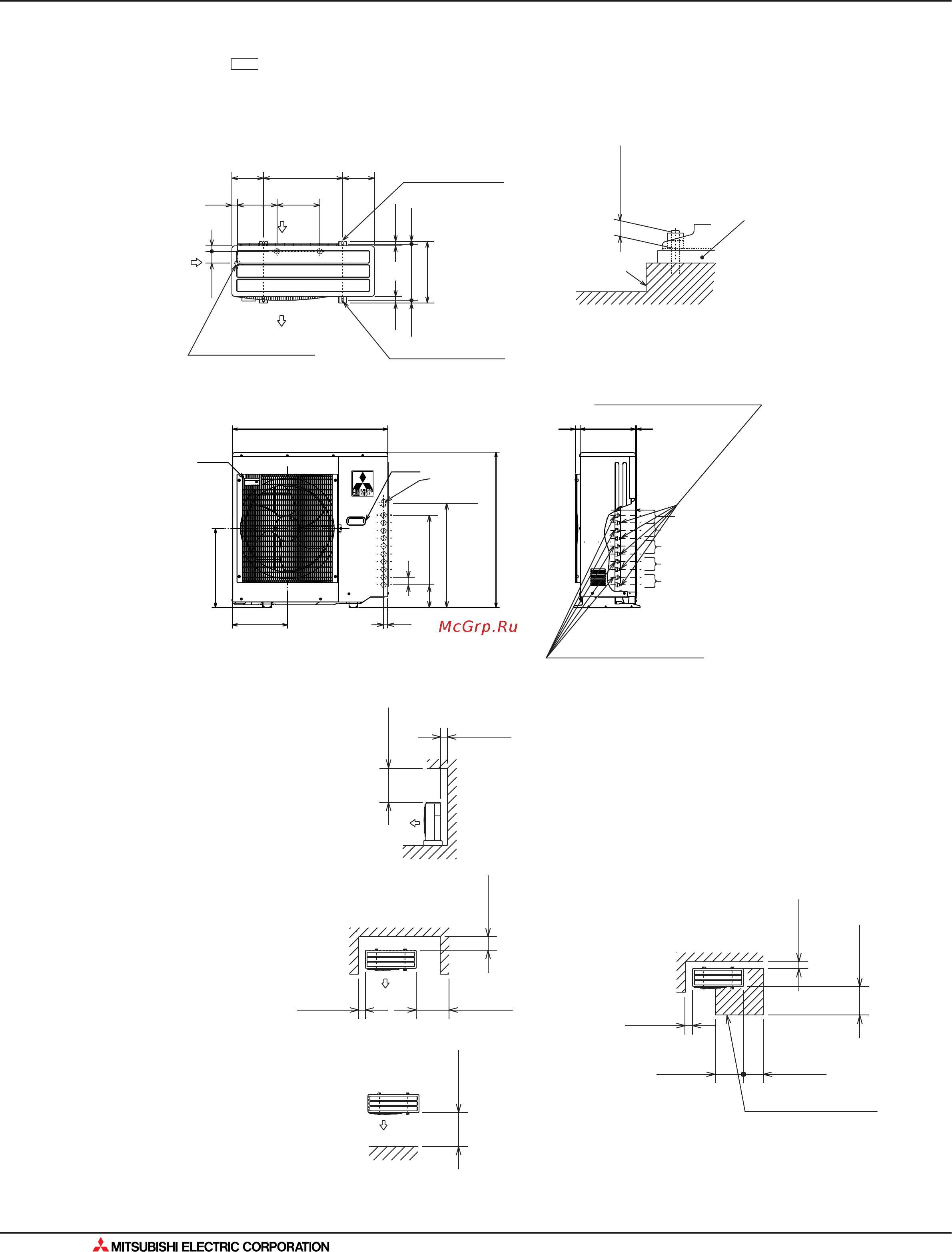Mitsubishi Electric MXZ-4A80VA [414/562] Размеры