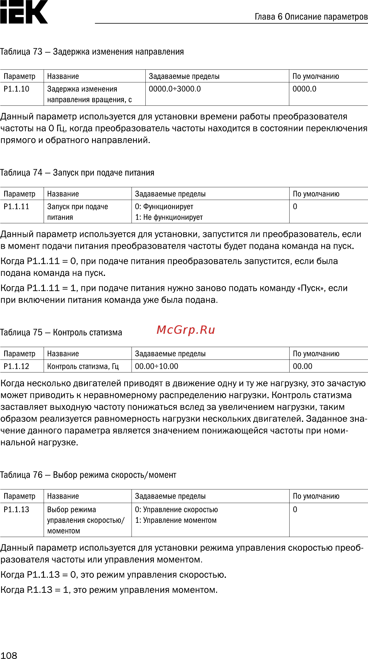 Iek CONTROL-A310 220В 1Ф 1,5кВт 7A CNT-A310U13V015TEZ [109/235] Страница 109