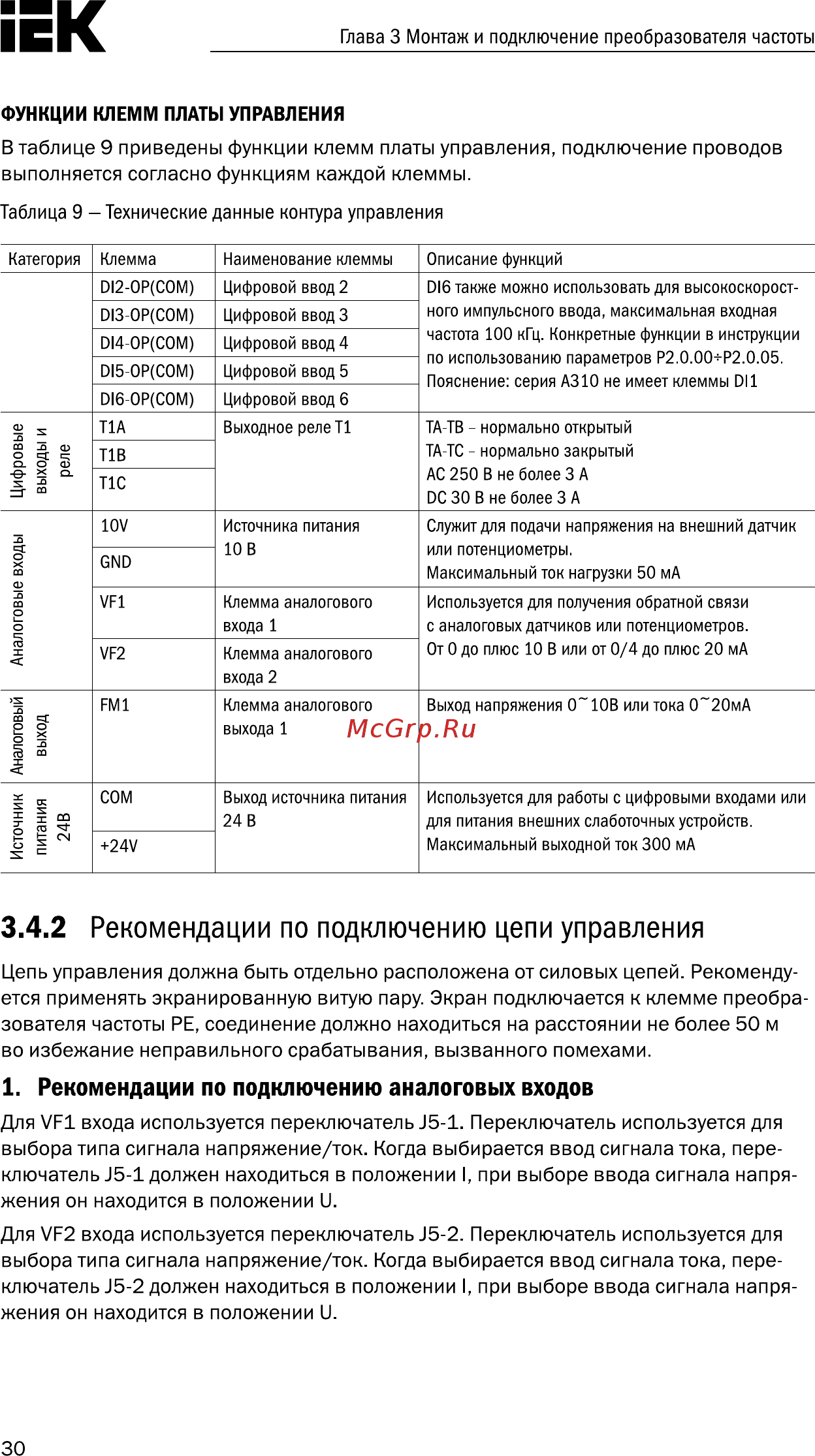 Iek CONTROL-A310 380В 3Ф 0,75кВт 2,3A CNT-A310D33V0075TEZ [31/235] Страница 31