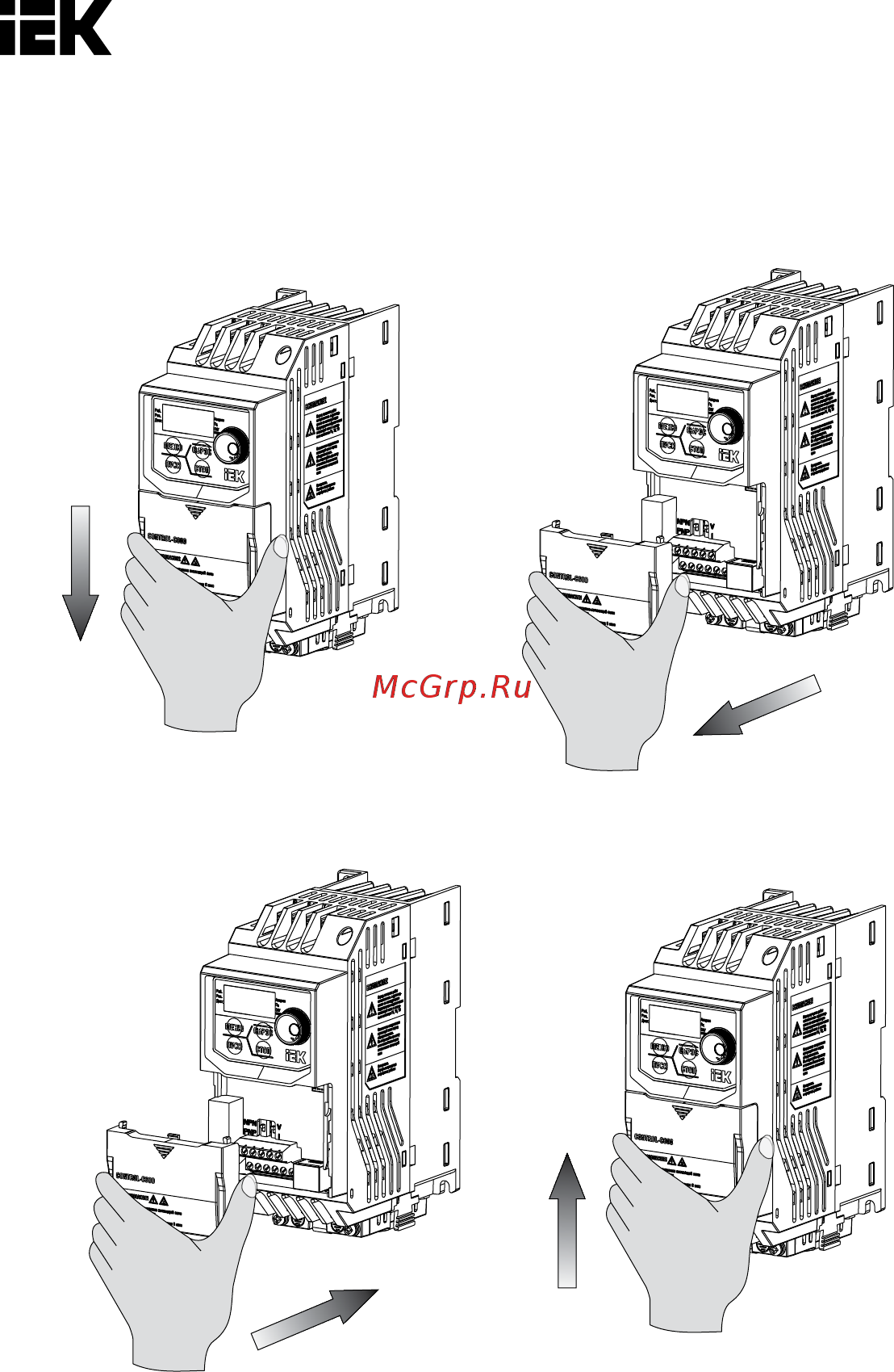 Iek CONTROL-C600 380В 3Ф 0,40кВт CNT-C600D33V0040TM [17/66] Установка панели управления и крышки клеммной коробки