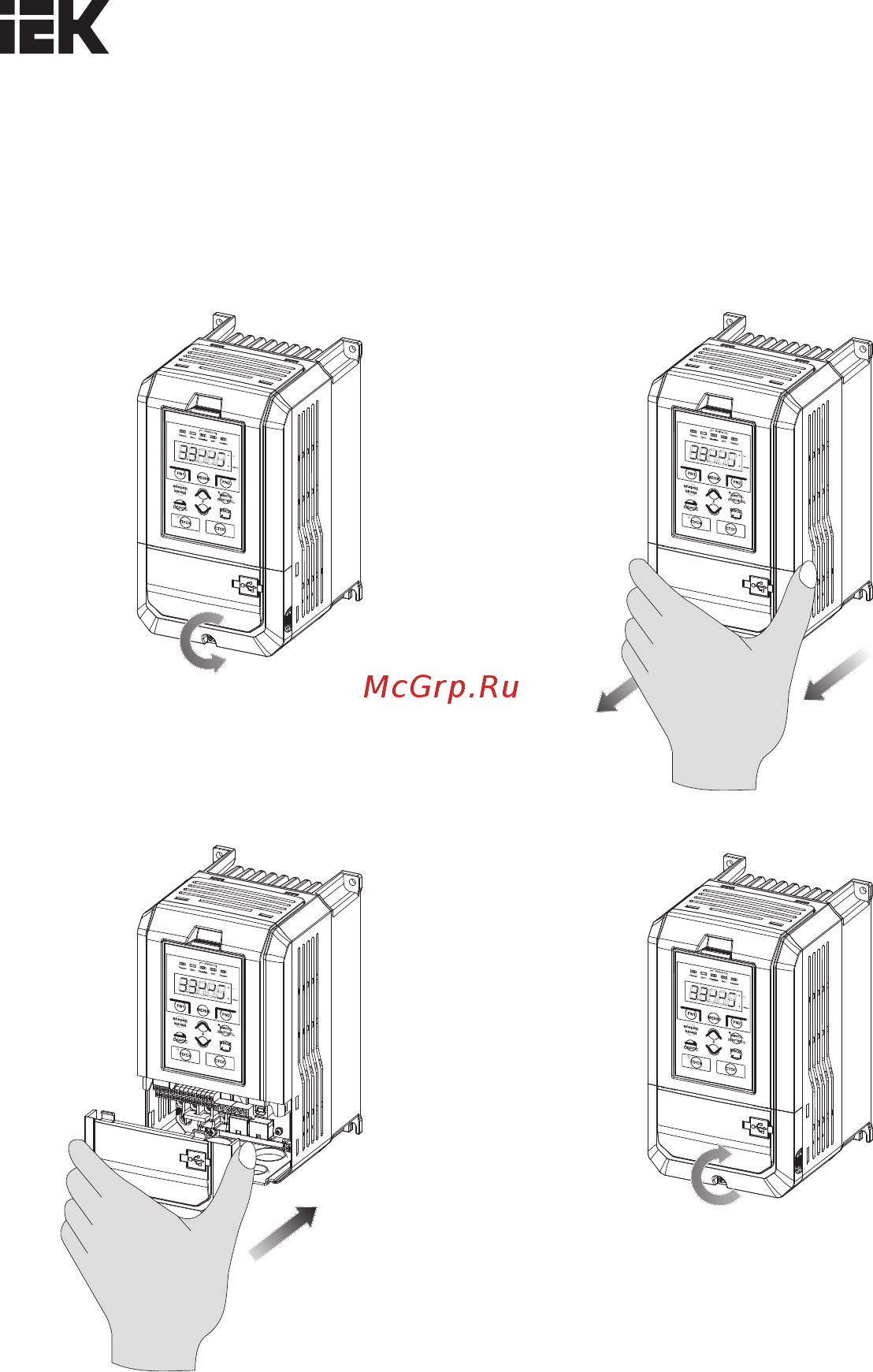 Iek CONTROL-H800 380В 3Ф 0,75-1,5кВт CNT-H800D33FV0075-015TE [23/95] Установка панели управления и крышки клеммной коробки