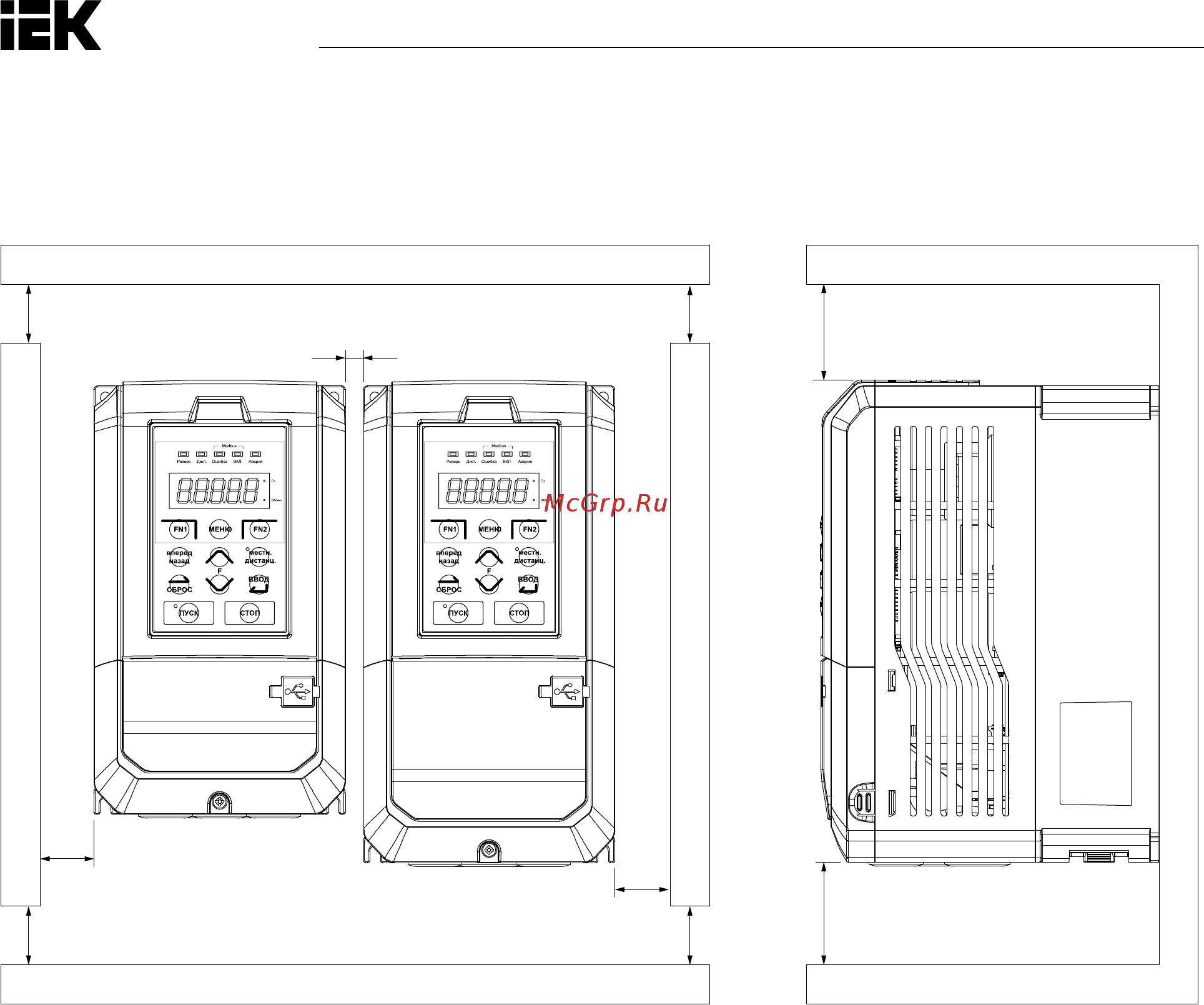 Iek CONTROL-H800 380В 3Ф 0,75-1,5кВт CNT-H800D33FV0075-015TE [23/211] Установканесколькихпреобразователей