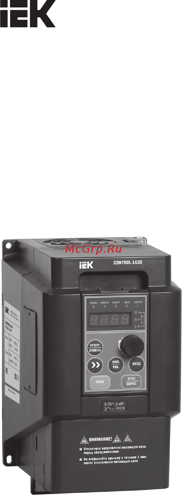 Iek CONTROL-L620 380В 3Ф 11-15кВт CNT-L620D33V11-15TE Краткое руководство онлайн