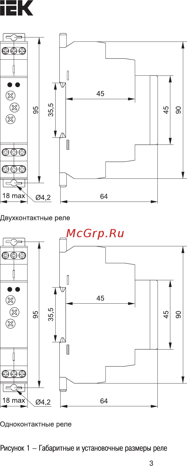 Iek ORT многофункциональное 1 контакт 12-240В AC/DC ORT-M1-ACDC12-240V [3/10] Страница 3