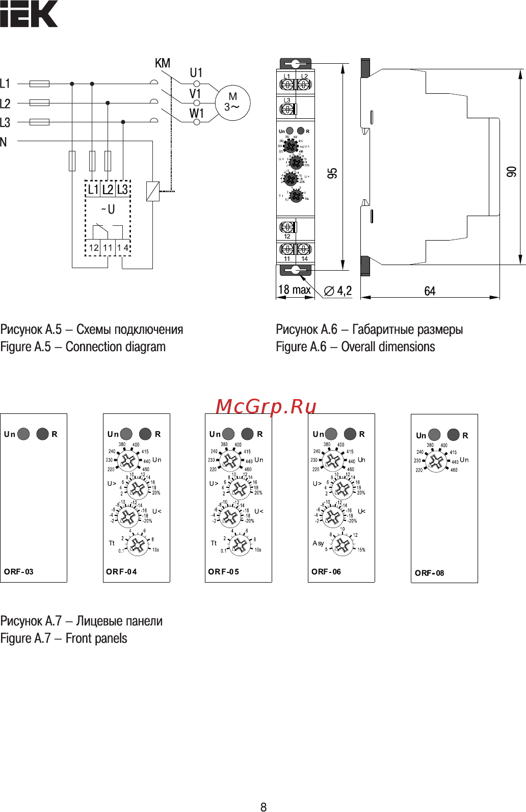 Iek ORF 03 3 фазы 220-460В AC ORF-03-220-460VAC [8/10] Страница 8