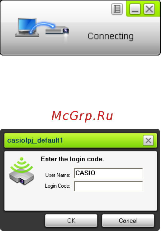 Casio XJ-A146 [15/47] Использование исходного ssid для подключения компьютера проектору по беспроводной сети lan