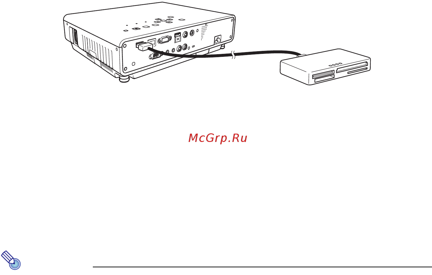 Casio XJ-M255 [20/69] Подключение карты памяти к информационному проектору