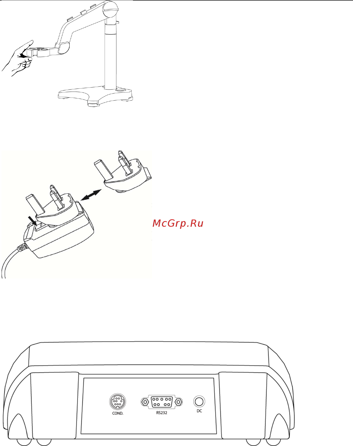 OHAUS ST3100C-F [11/24] Установка адаптера электропитания