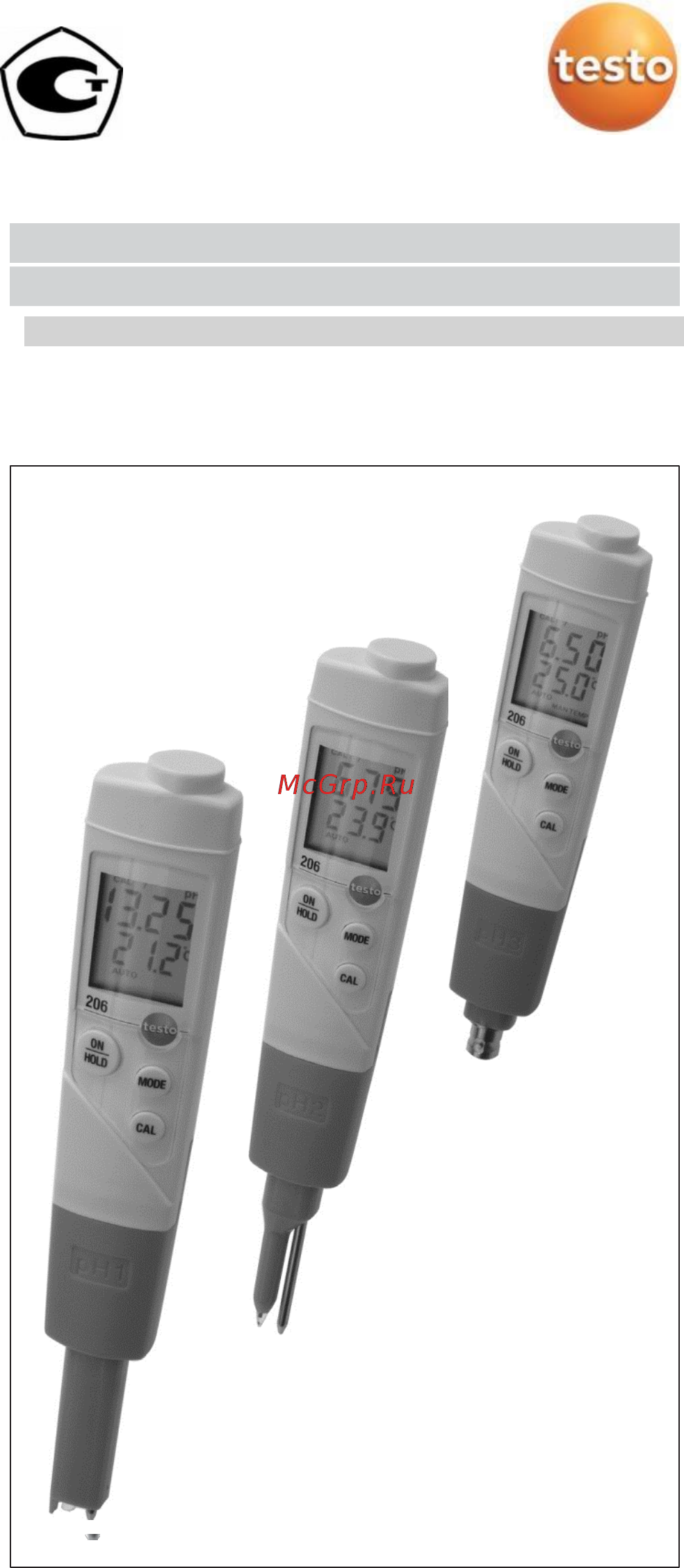 Testo 206-pH1 Руководство пользователя онлайн