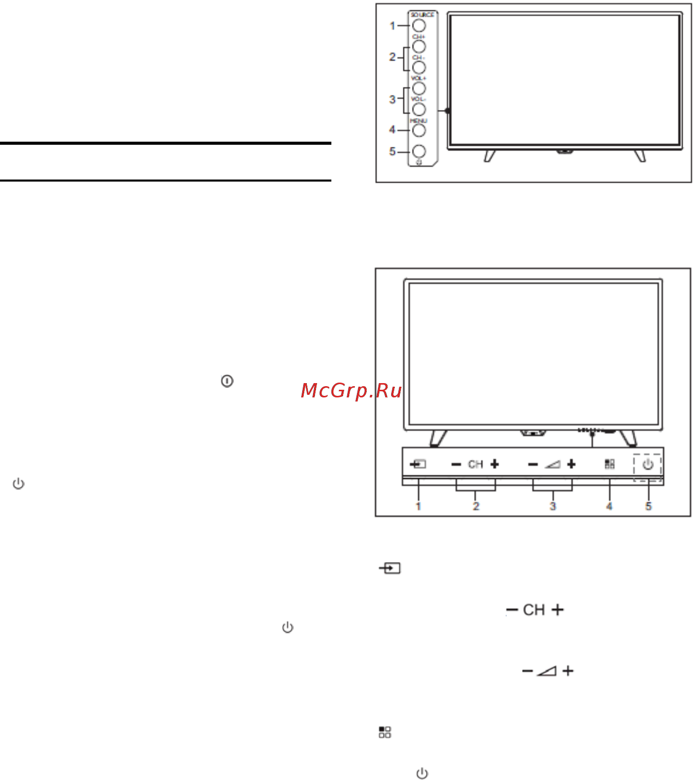 Philips 43PFS4012/12 [13/37] Кнопки на телевизоре tv