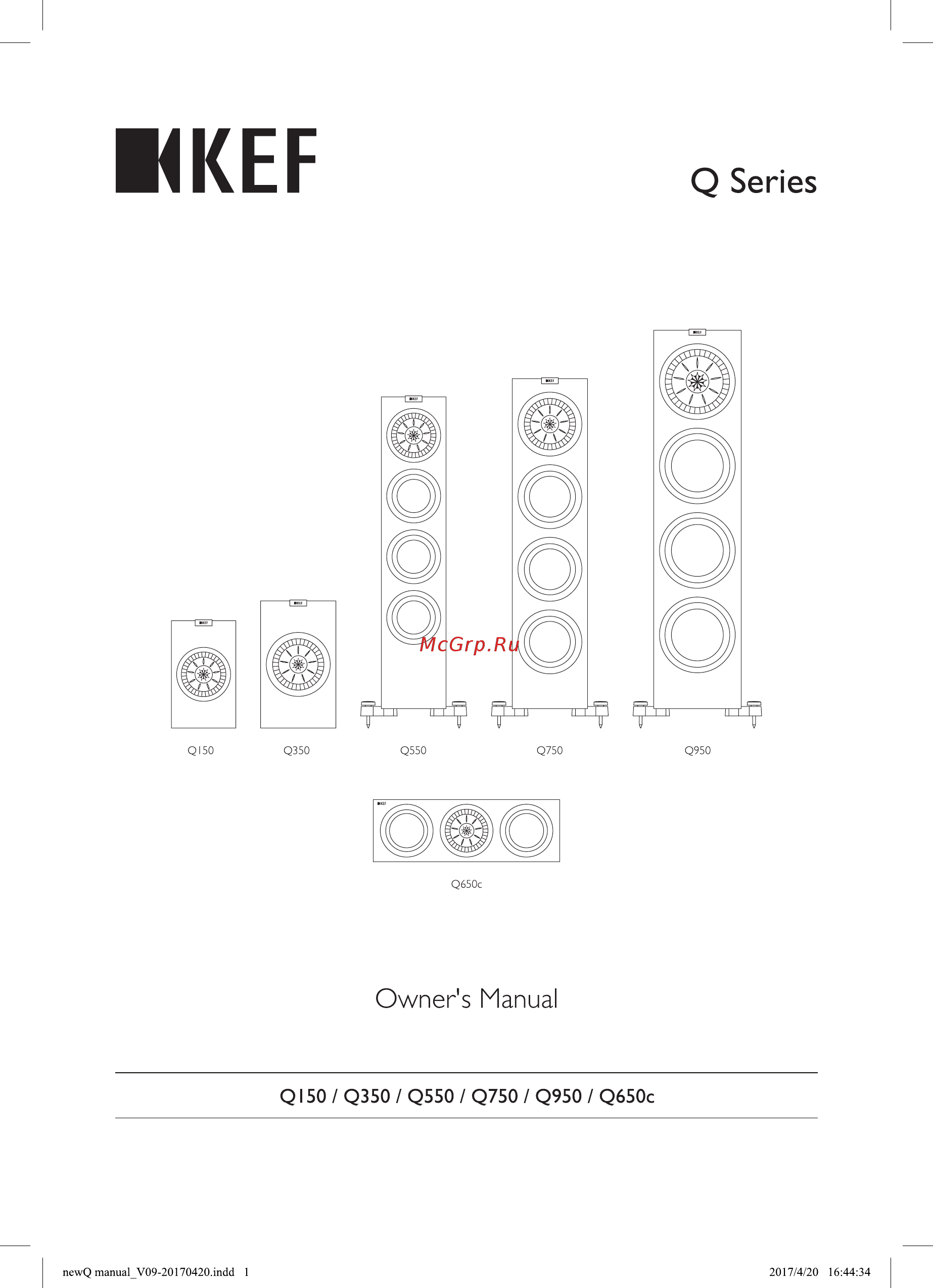 Kef Q950 Black Руководство по эксплуатации онлайн