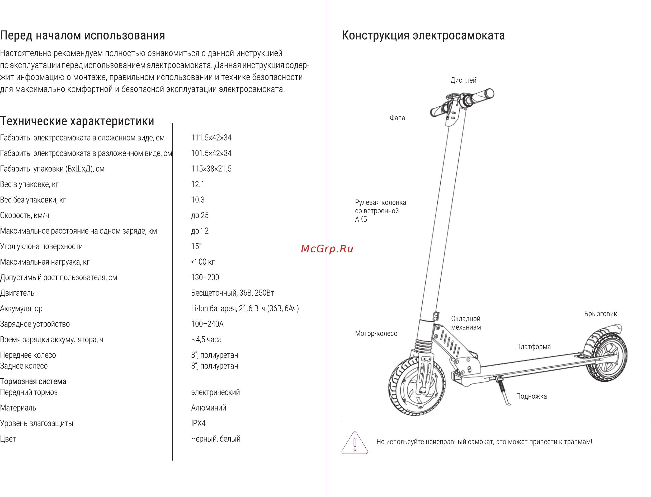 Hiper VX800 Black [2/8] Конструкция электросамоката