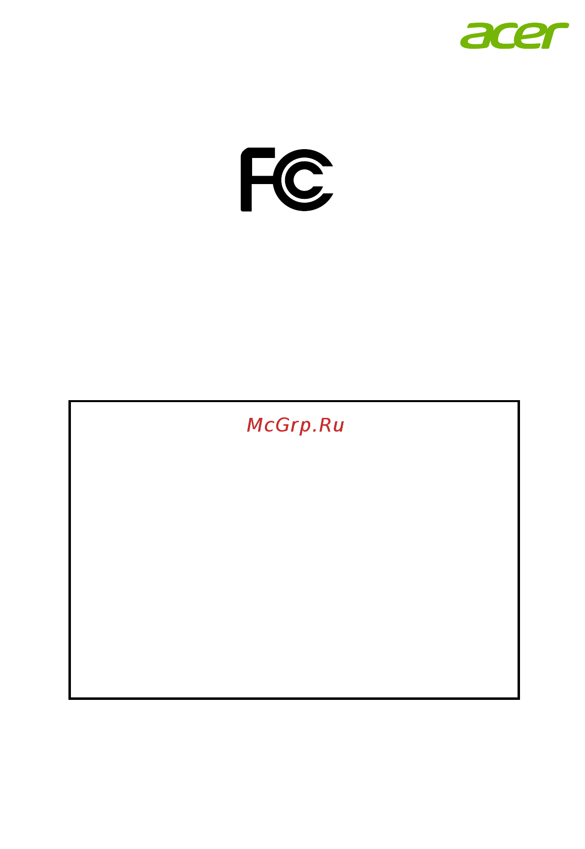 Acer P5530 [68/68] Federal communications commission declaration of conformity