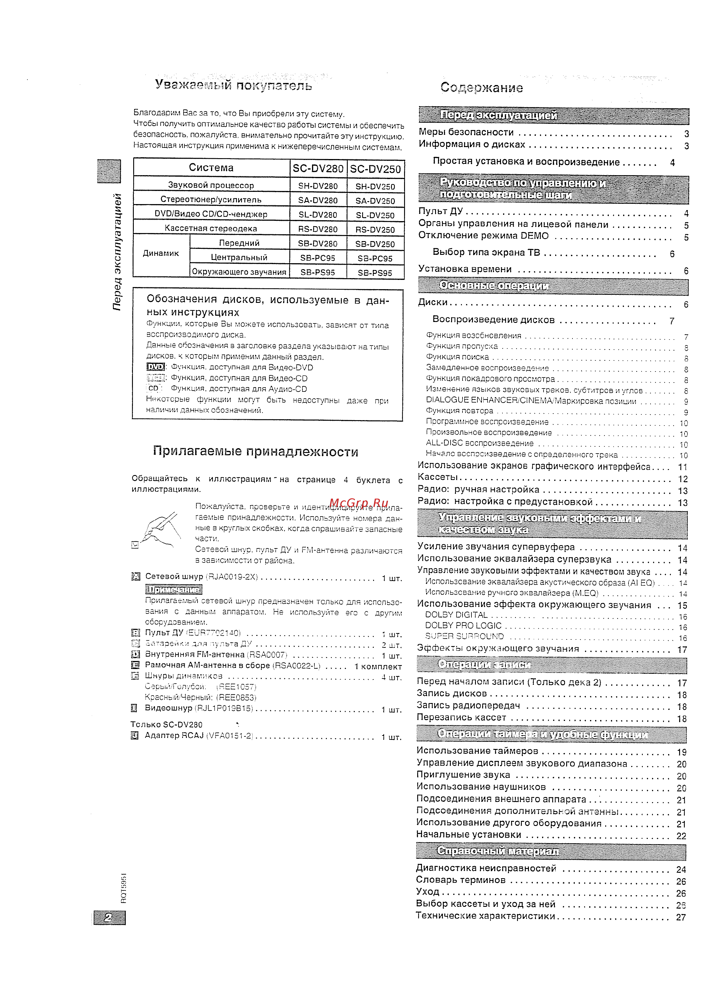 Technics SB-DV290 EE-S [2/28] Система sc dv280 sc dv250