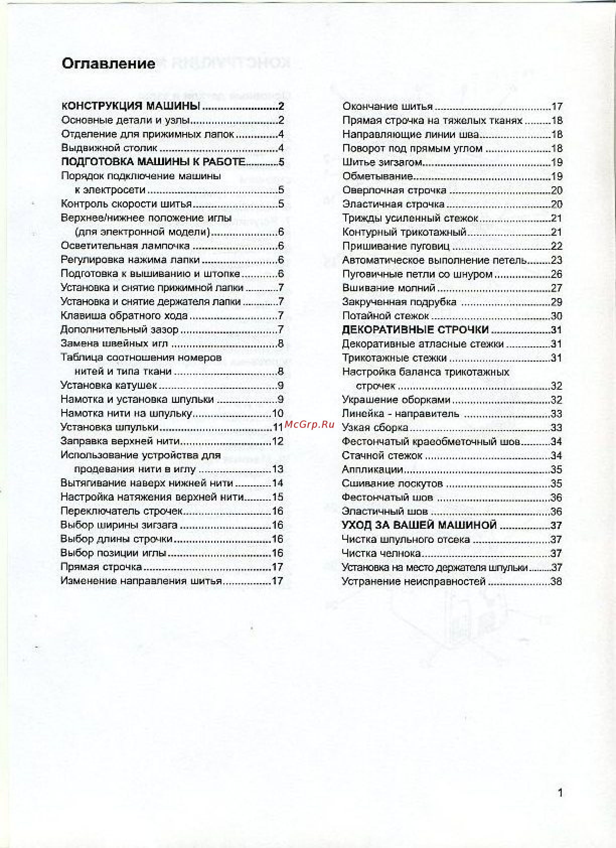 Janome 7524Е [3/40] Оглавление