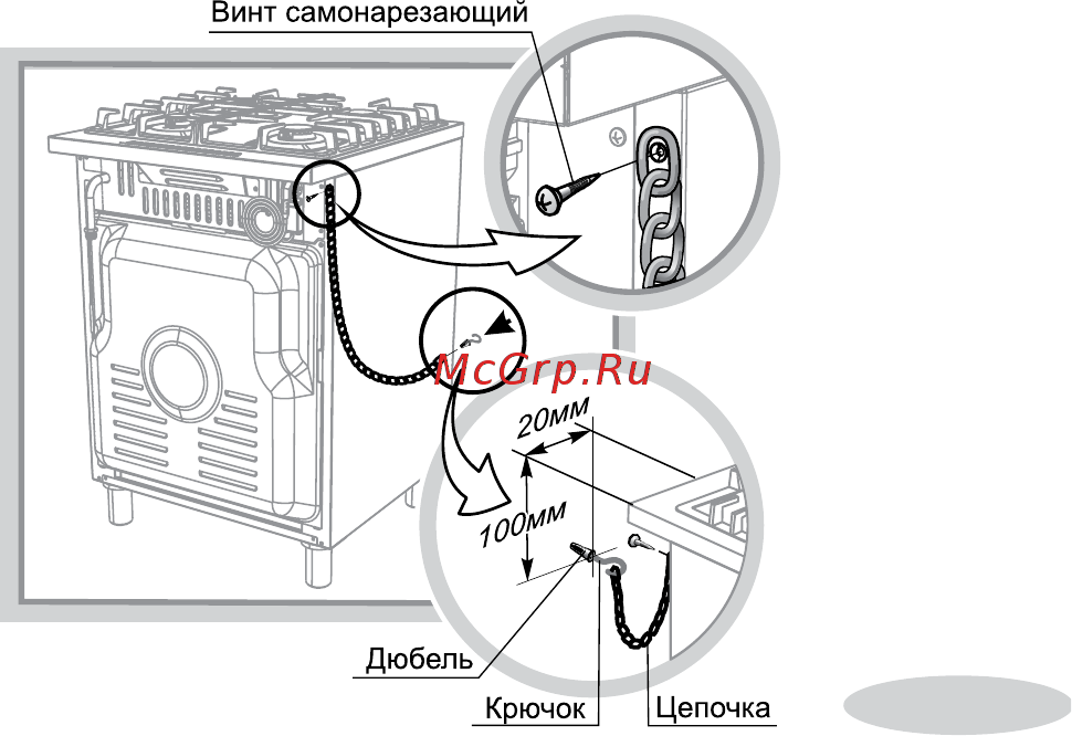 Gefest ПГЭ 6502-02 0045 [32/44] Порядок установки предохранительной цепочки