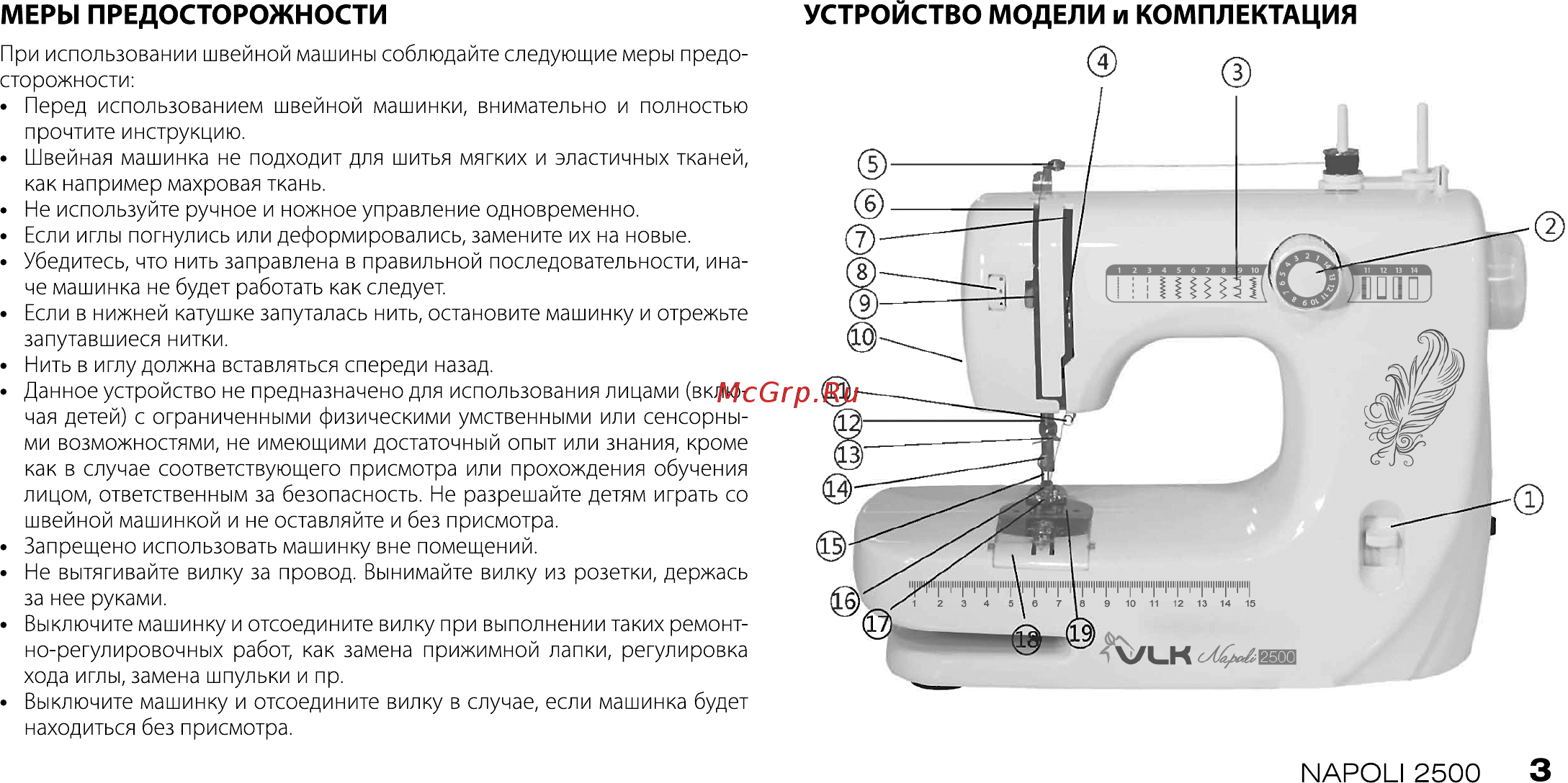 VLK Napoli 2500 [3/20] Устройство модели и комплектация