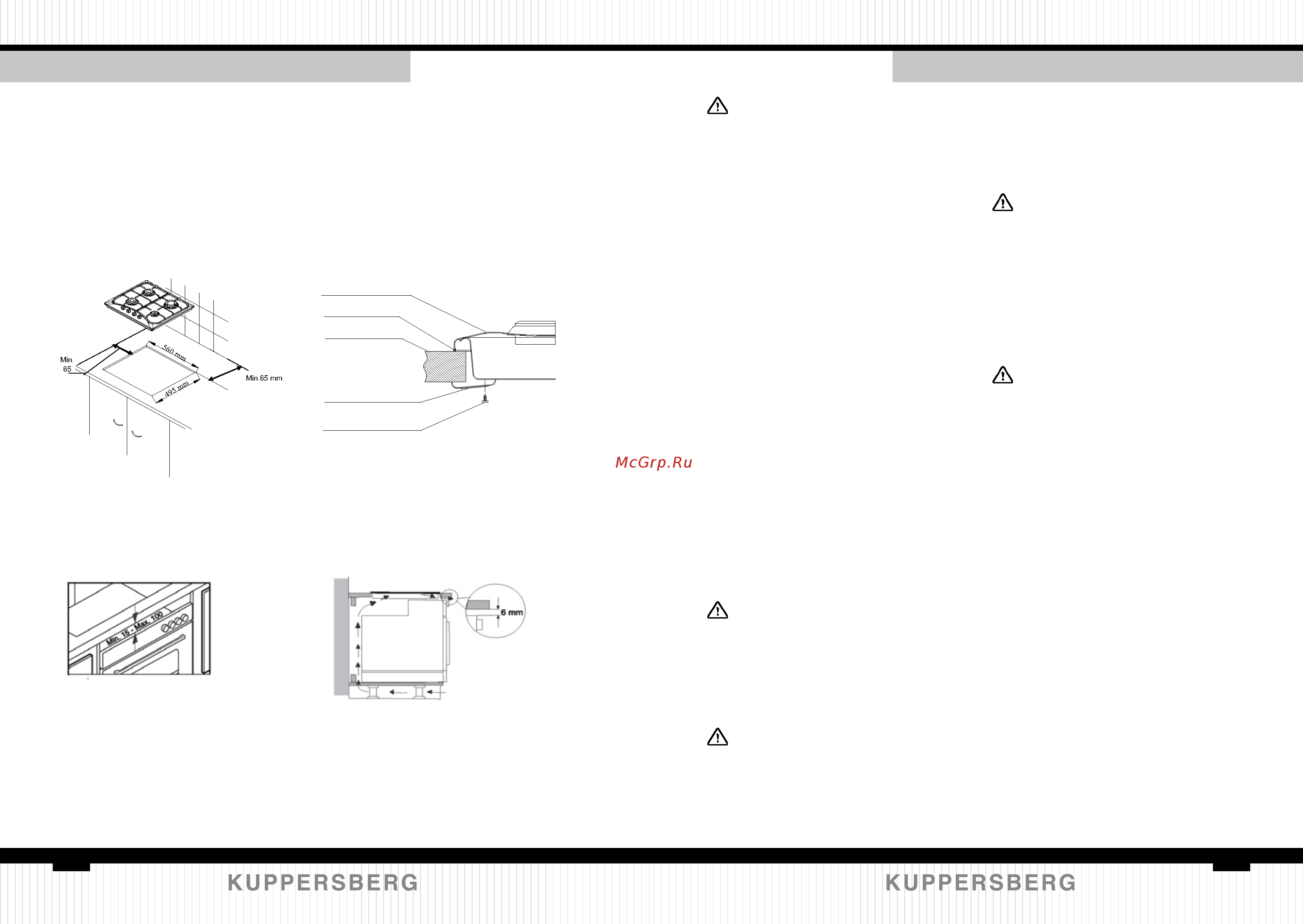 Kuppersberg FGC 63 C Bronze [5/26] Installation of the built in cooker 400 series