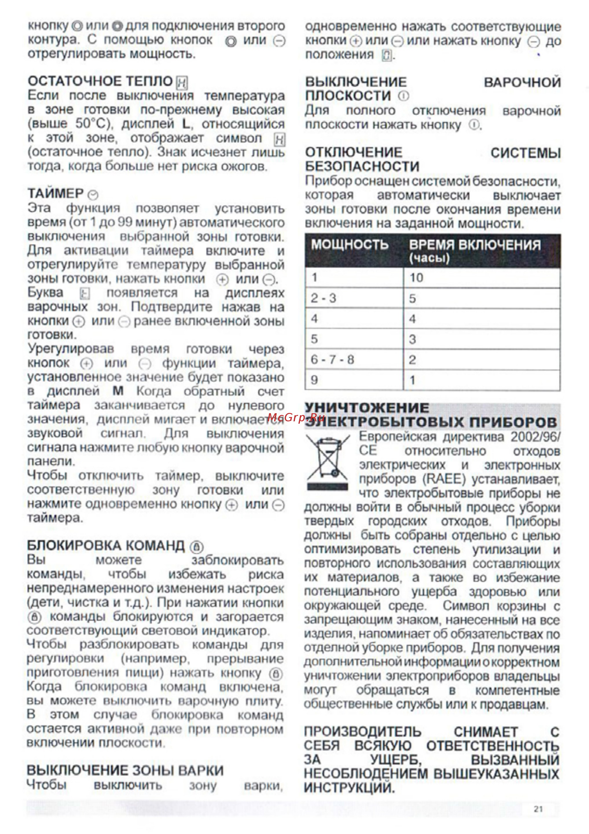 Zigmund & Shtain CNS 025.60 BX [21/22] Мощность