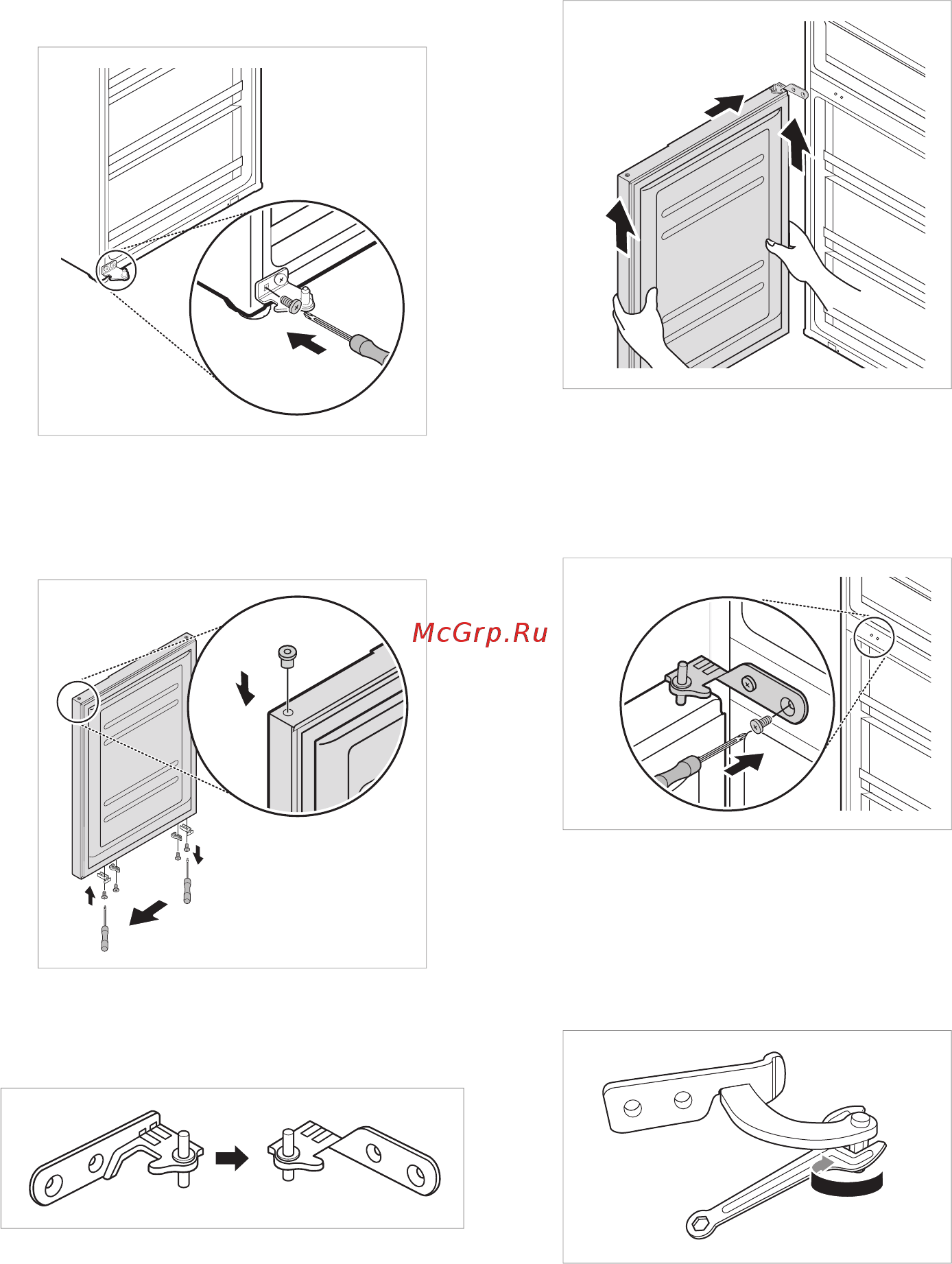 LG DoorCooling+ GA-B459SQHZ [16/80] Мұздатқыштың есігін қайта жалғау