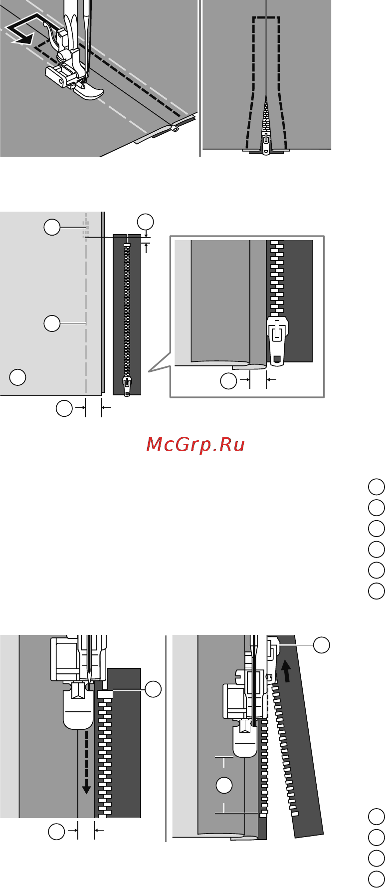 Necchi 2334A [43/60] Вшивание боковой молнии